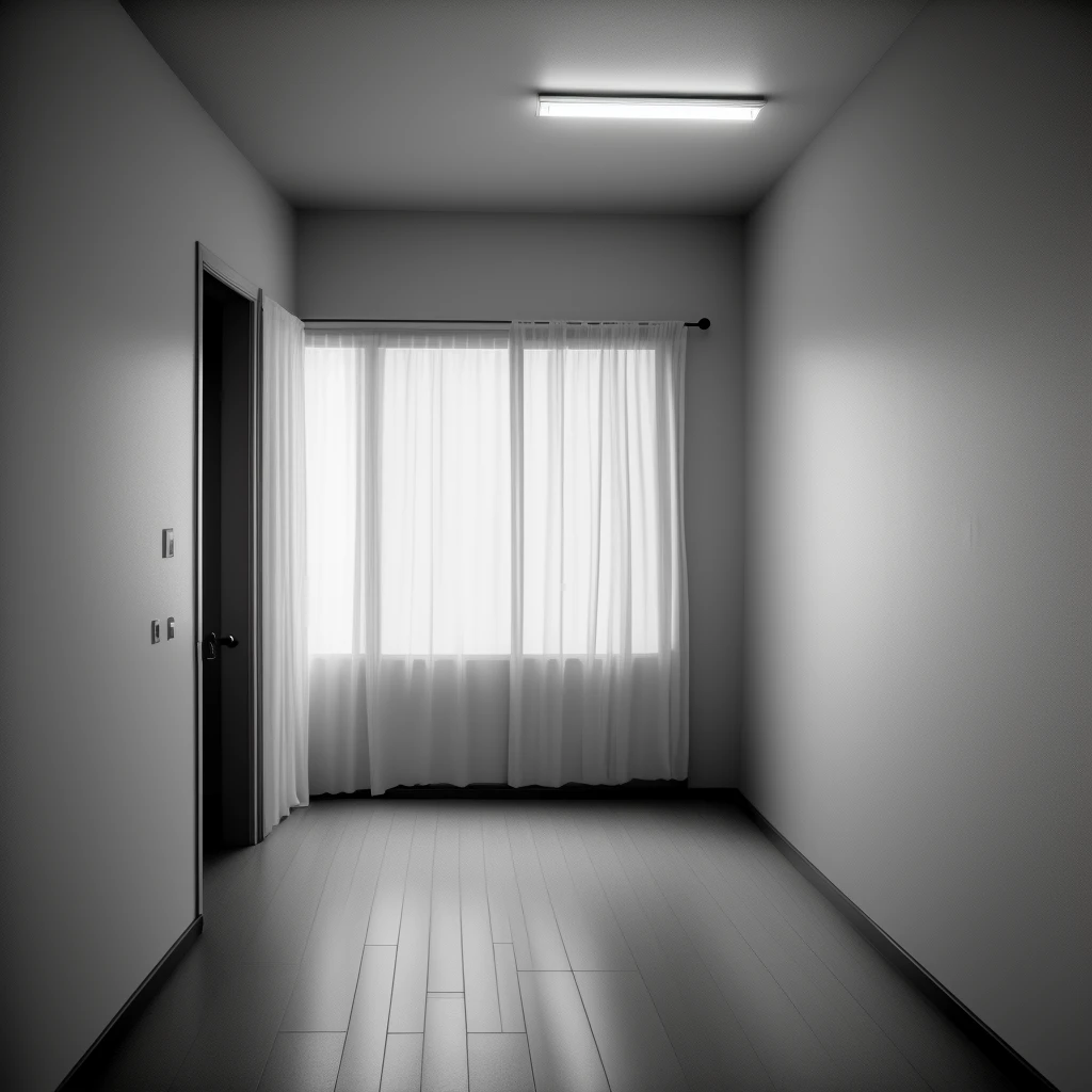 Colorless, Dark, Room, With, Barely, Light