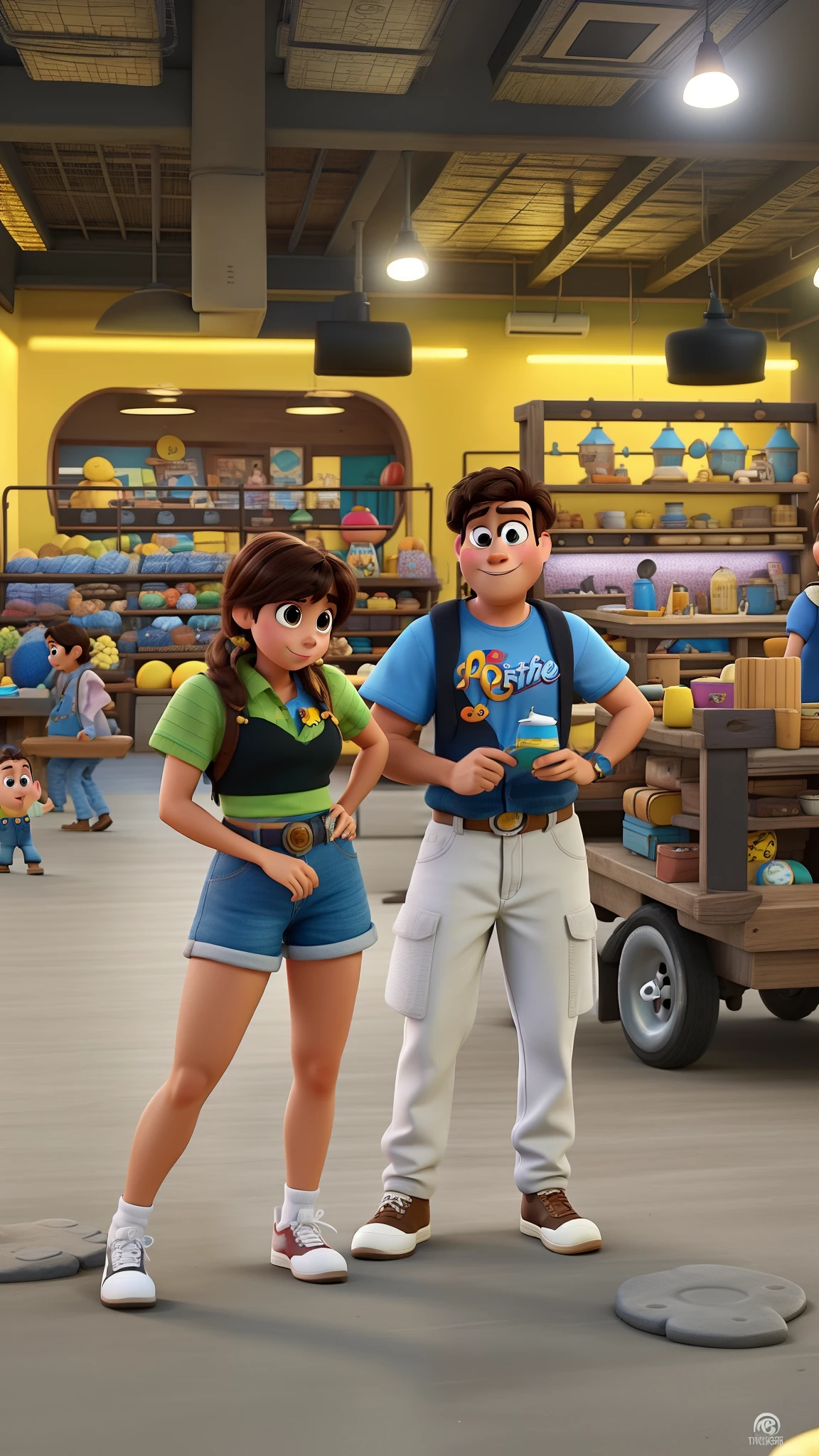 Pareja al estilo Disney Pixar, Alta calidad, mejor calidad