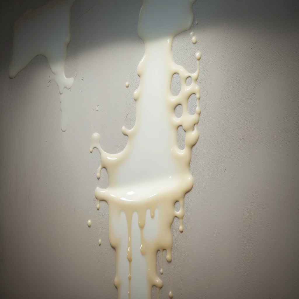 Dripping, White, Gooey, Strand, , On Wall, No people