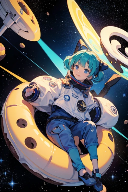 1garota, outer space, roupa de astronauta, planetas,