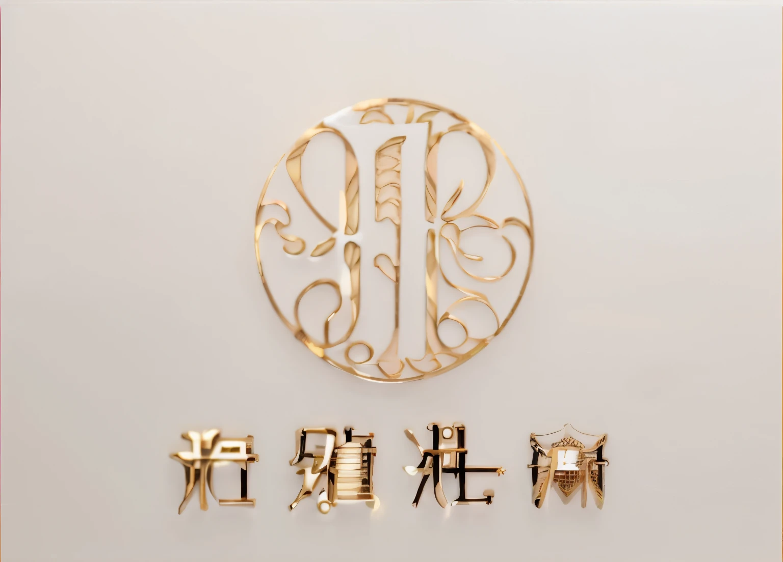 A close-up of a golden logo，Letter art font，Form a circle，&#39;&#39;Yilaiya Women&#39;s Clothing Store&#39;&#39; as logo,yilaiya,Make a letter circle gold logo