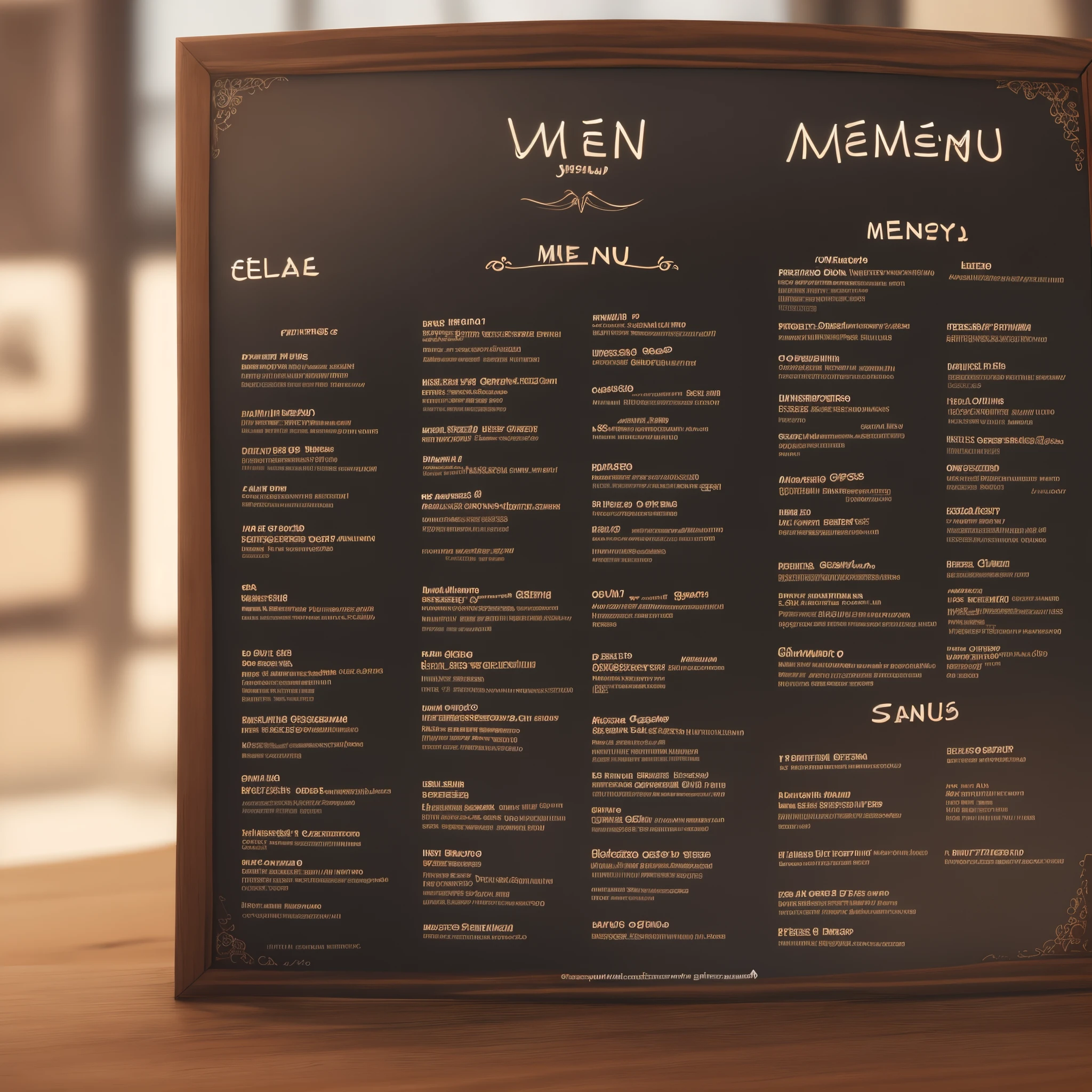 Brownish menu