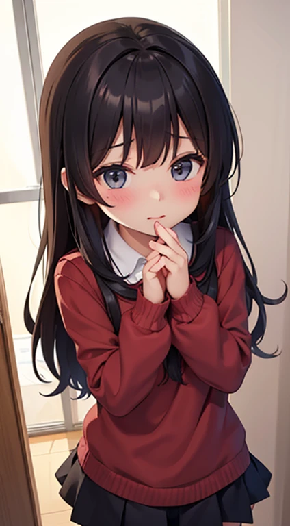 A cute girl is turning towards me and trying to kiss me