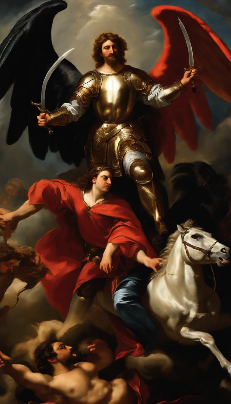 God VS Satan Break God and Archangel VS Satan and Lucifer Multiplayer Oil Painting Multiplayer Knight Caravaggio