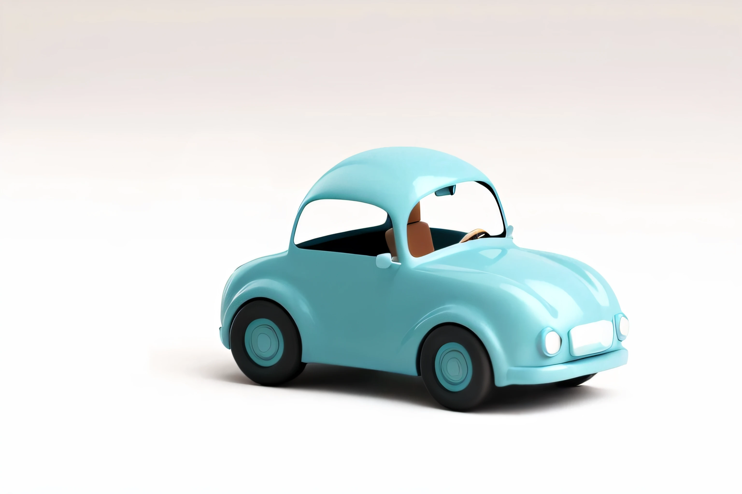 There was a small toy car,oda'There's a person sitting in the driver's seat'Seats, Driving a small toy car, toy design, plastic toy, cute future vehicles, Cute 3d rendering, Future product automotive photography, Semi-realistic rendering, highly detailed toy, stylized as a 3d render, Depicted as a 3D rendering, gibli. Octagonal rendering, animation style rendering