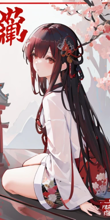 Magazine cover feature,Among them was a lady wearing a kimono, red kimono, 奈良美智, Middle Metaverse, Red kimono with floral pattern, beastly, in a kimono, komono, Japan goddess, Japan kimono, Er Fei Mian, Amano Ayumi Kojima, advertisement picture