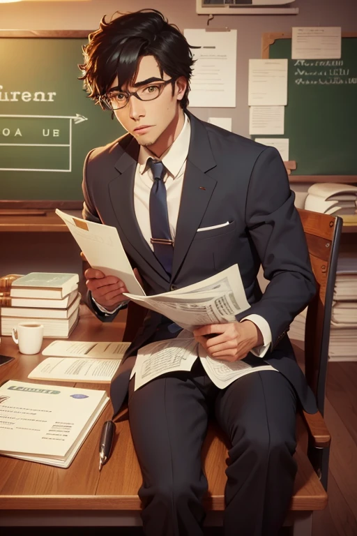 The prompt for Stable Diffusion is:
"A boy teaching finance, sitting in a chair, with a humorous twist. Illustration, high quality:1.2, ultra-detailed, realistic:1.37, vivid colors, portraits, warm color tones, soft lighting, playful attitude, pencil shavings, stacks of money, dollar signs, a blackboard with financial equations, a magnifying glass examining a stock chart, a piggy bank with a mischievous expression, a thought bubble with dollar signs, a piece of paper with the words 'Financial Wisdom' written on it, a stock market graph in the background, a briefcase with money spilling out, and a pile of books about economics and investing."
Please note that the prompt should not contain any prefix.