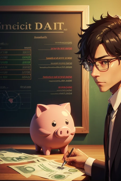 The prompt for Stable Diffusion is:
"A boy teaching finance, sitting in a chair, with a humorous twist. Illustration, high quality:1.2, ultra-detailed, realistic:1.37, vivid colors, portraits, warm color tones, soft lighting, playful attitude, pencil shavings, stacks of money, dollar signs, a blackboard with financial equations, a magnifying glass examining a stock chart, a piggy bank with a mischievous expression, a thought bubble with dollar signs, a piece of paper with the words 'Financial Wisdom' written on it, a stock market graph in the background, a briefcase with money spilling out, and a pile of books about economics and investing."
Please note that the prompt should not contain any prefix.