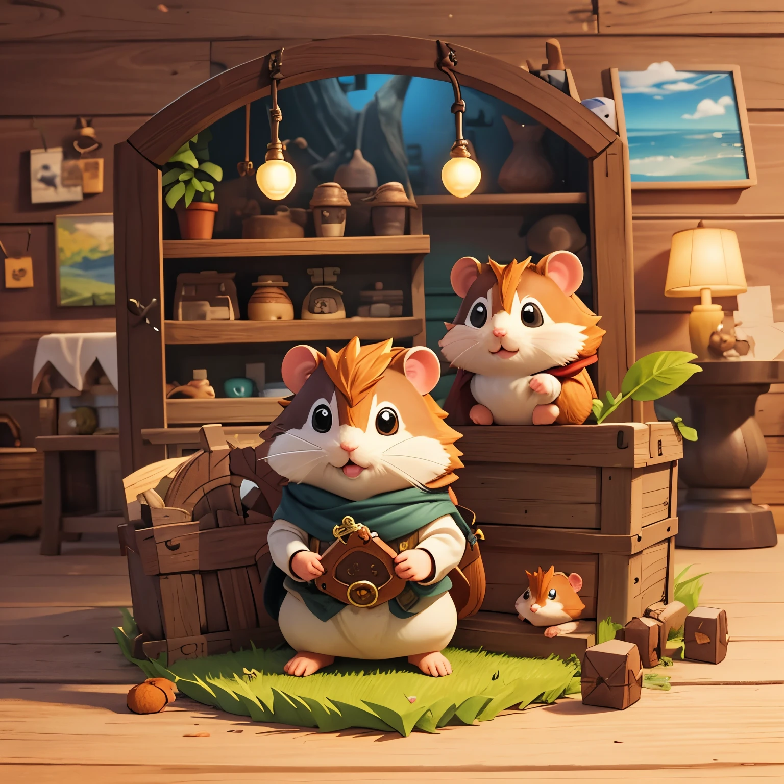 Hamster Adventurer, masterpiece, best quality, super detail
