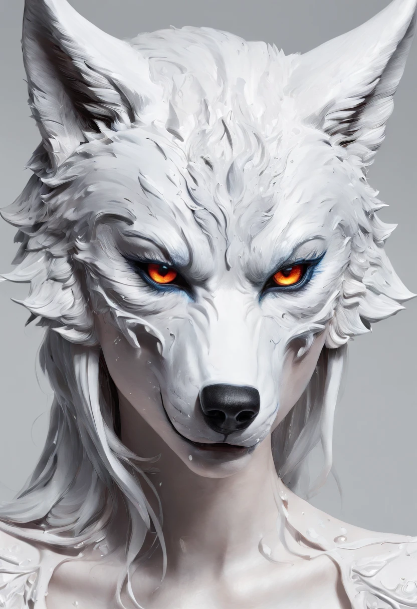 Splash art, a wolf head, ((white background)), piercing eyes, epic Instagram, artstation, splash style of colorful paint, contour, hyperdetailed intricately detailed , unreal engine, fantastical, intricate detail, splash screen, complementary colors, fantasy concept art, 8k resolution, deviantart masterpiece, oil painting, heavy strokes, paint dripping, splash arts