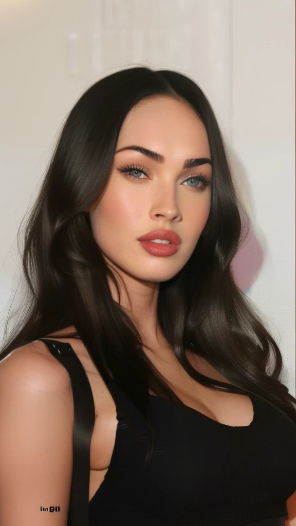 a close up of a woman with long black hair and a black top, portrait megan fox, perfect face, 2000s megan fox, bella poarch, extremely beautiful face, 18 years old, adriana lima young, young megan fox, pale-skinned persian girl, megan fox, attractive beautiful face, angelina jolie, instagram model