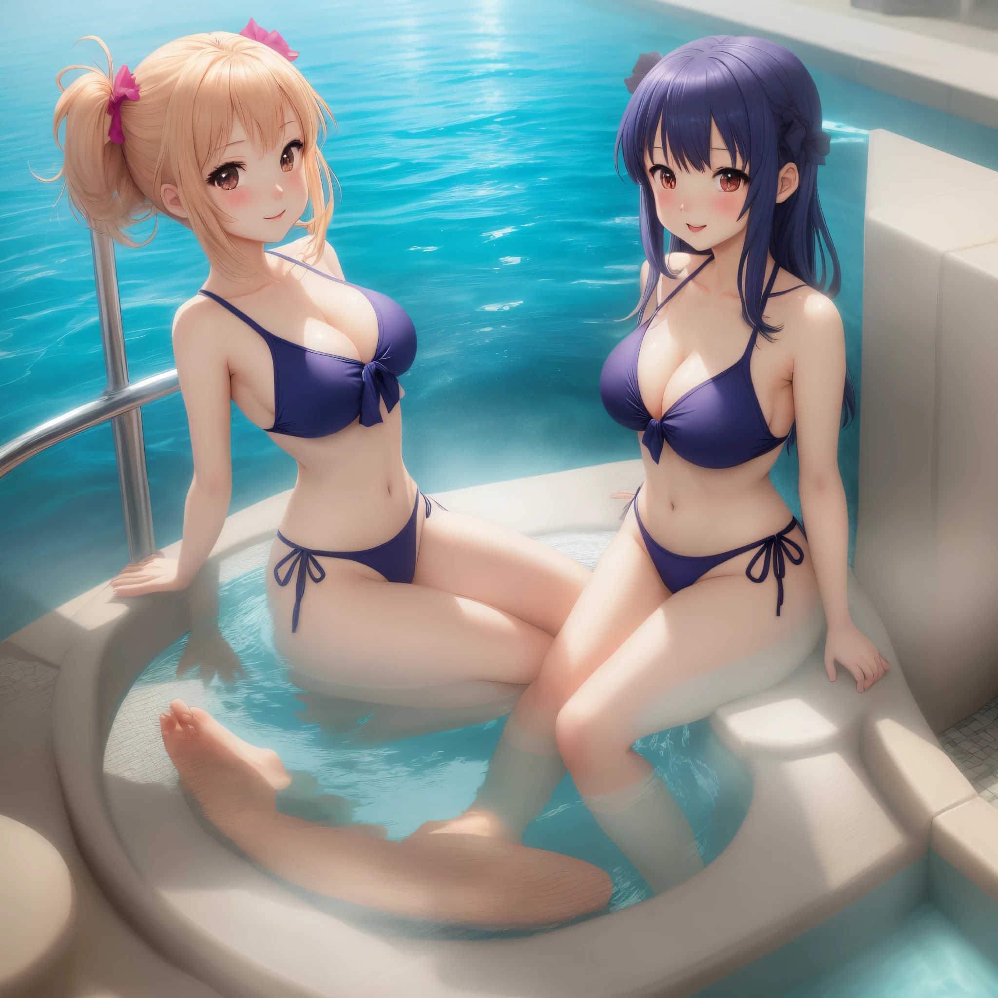 Anime girls in bathing suit