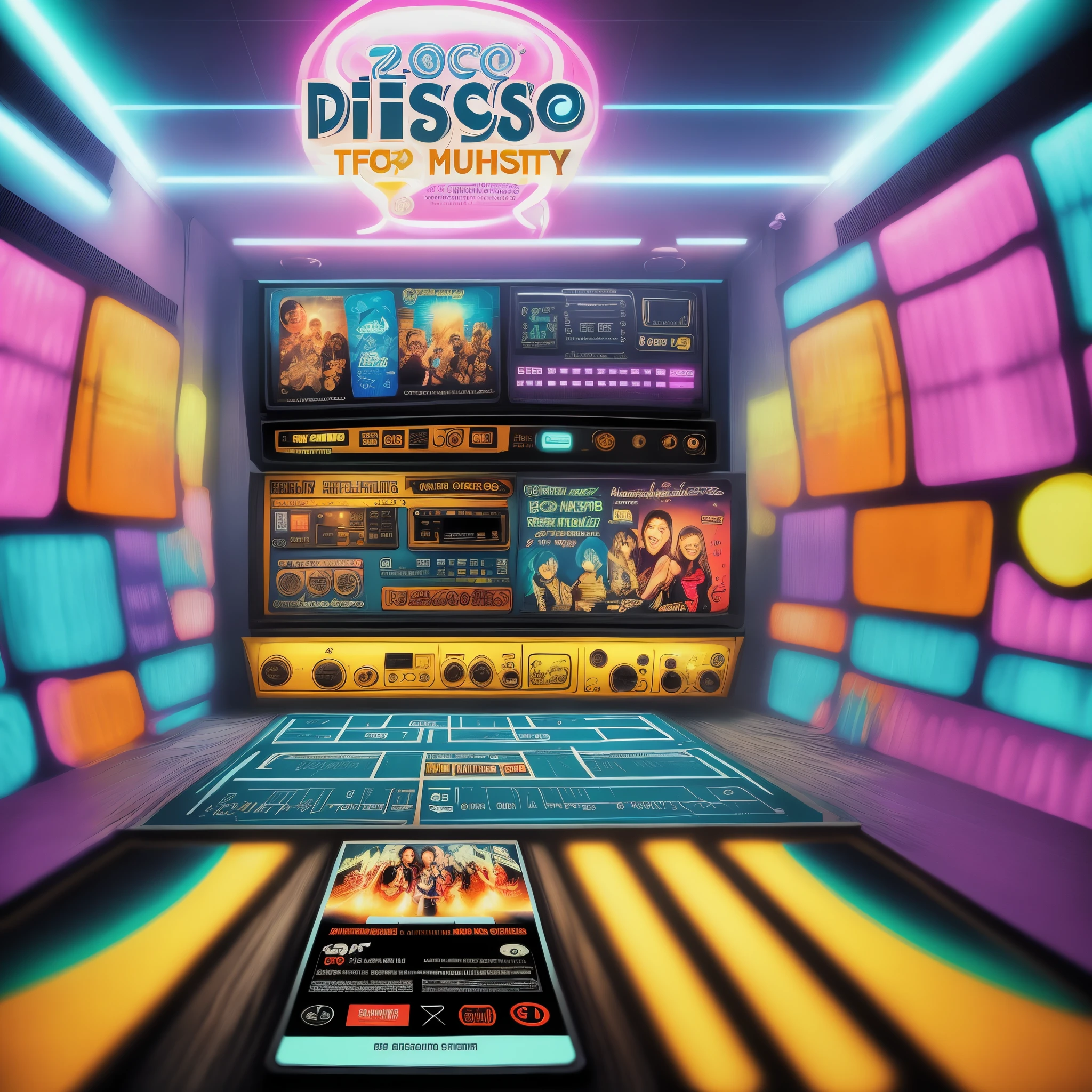 Disco party house music flyer poster