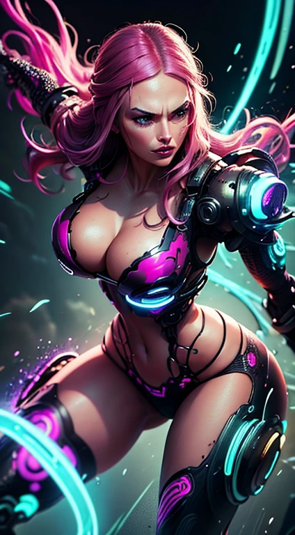 linda sedutora, samurai cyberpunk, pele Agora mesmo, cabelo rosa, Well-toned athletic body, Forma elegante, pele Agora mesmo, Fora no Neon Palace, Mal vestido, beautiful face, Smaurai-inspired bikini armor, machanical limbs, Robotic parts on display, pele cromada, glowing neon pieces, japanese theme, Tema Cyberpunk, fiverr dnd personagem, octan render, Arte Digital, Detalhe extremo, 4k, Ultra HD | | | |, polido, Beautiful, hiperdetalhado, intrincado, elaborar, meticuloso, fotorrealista, foco nítido, WLOP, design de personagens, Motor irreal, 3D-rendering, Volumetric lighting, reflexions, glossy, digital illustation, pose sensual, Pose sugestiva, lascivo, tiro de corpo inteiro, Agora mesmo, Visible , Inchado , 💖❤💕💋❣