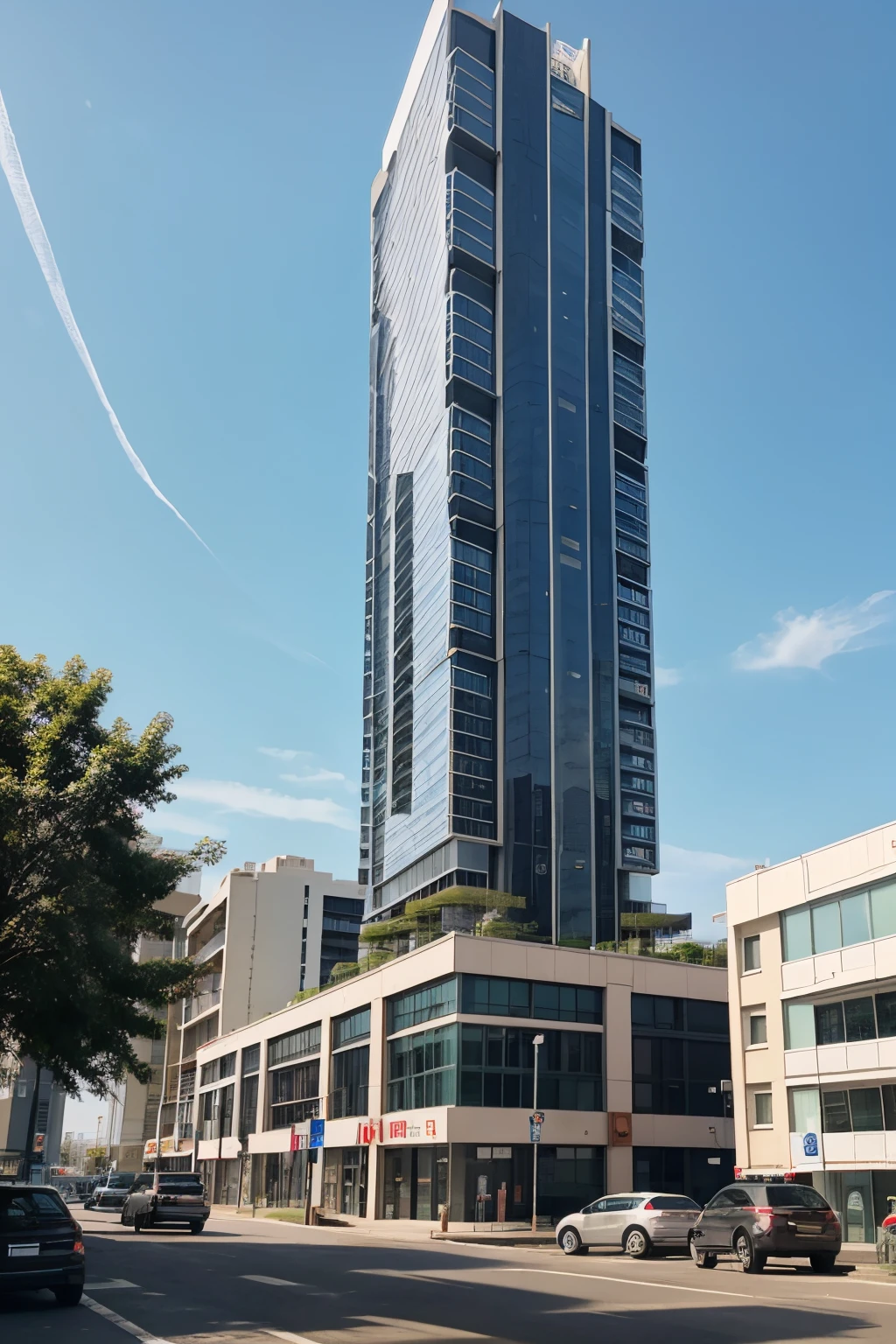 Exactly 20 storey commercial building, with first 4 floors for parking