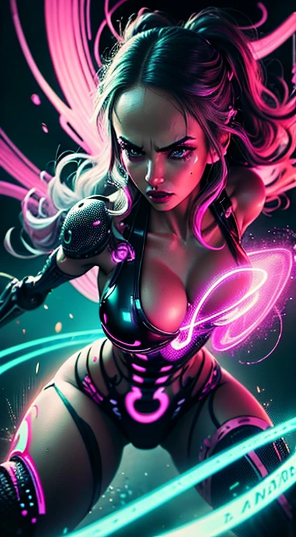 linda sedutora, samurai cyberpunk, pele Agora mesmo, cabelo rosa, com toca rosa, Well-toned athletic body, Forma elegante, pele Agora mesmo, Fora no Neon Palace, Mal vestido, beautiful face, Smaurai-inspired bikini armor, machanical limbs, Robotic parts on display, pele cromada, glowing neon pieces, japanese theme, Tema Cyberpunk, fiverr dnd personagem, octan render, Arte Digital, Detalhe extremo, 4k, Ultra HD | | | | |, polido, Beautiful, hiperdetalhado, intrincado, elaborar, meticuloso, fotorrealista, foco nítido, WLOP, design de personagens, Motor irreal, 3D-rendering, Volumetric lighting, reflexions, glossy, digital illustation, pose sensual, Pose sugestiva, lascivo, tiro de corpo inteiro, Agora mesmo, Visible , Inchado , 💖❤💕💋❣