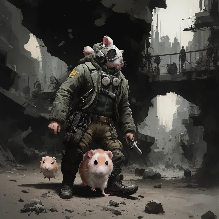 Hamster Adventurer, (style of ashley wood),