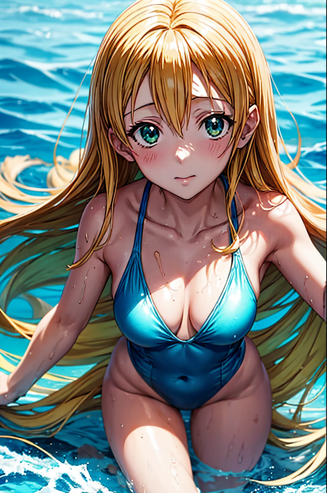 1 beautiful girl 5 years old slim, Small Long Swimsuit, mar olas playa atardecer de verano, UHD, Obra maestra, Anatomically correct, Detalles altos, Altas Resoluciones, La mejor calidad, Super detail, 8k Anime girl in blue swimsuit posing in the ocean., is wearing a swimsuit, swimsuit, Bikini realista, swimming suit, wet swimsuit, seductora chica de anime, en la playa, hermosa chica de anime, Linda chica con traje sin mangas, in a gold one piece swimsuit, Hermoso y atractivo anime adolescente, (Chica anime), en el mar, Atractiva chica de anime, linda chica de anime