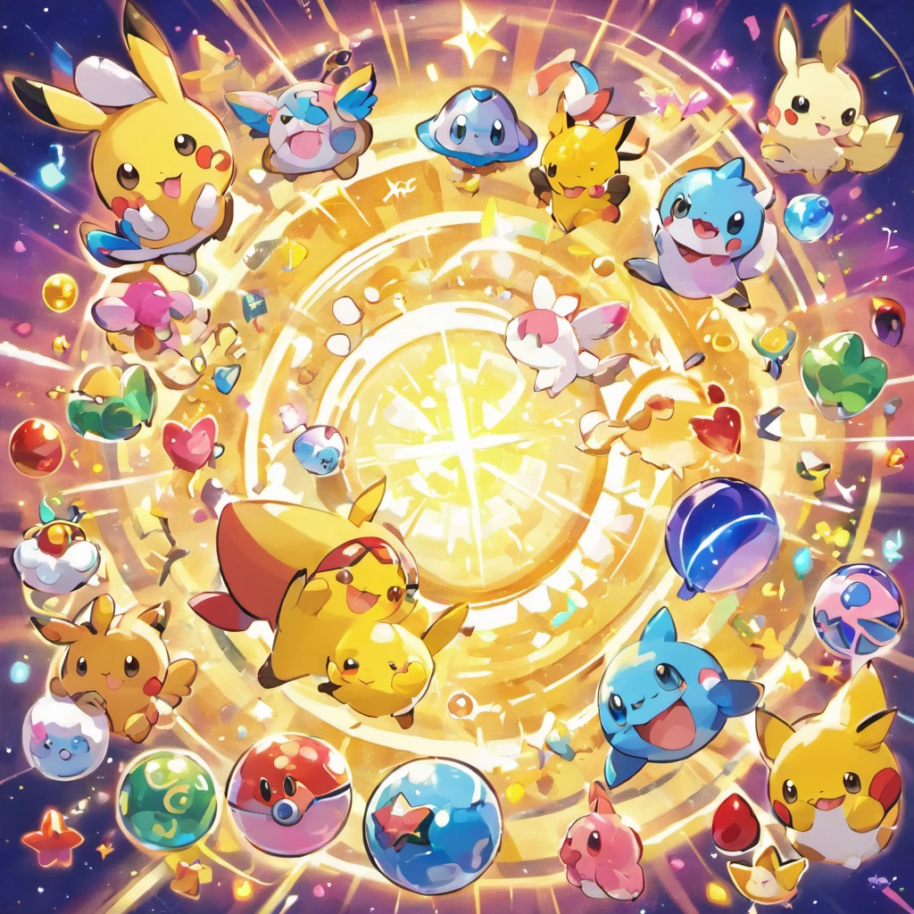 Many Tamagotchis,Beams surrounded by various elements