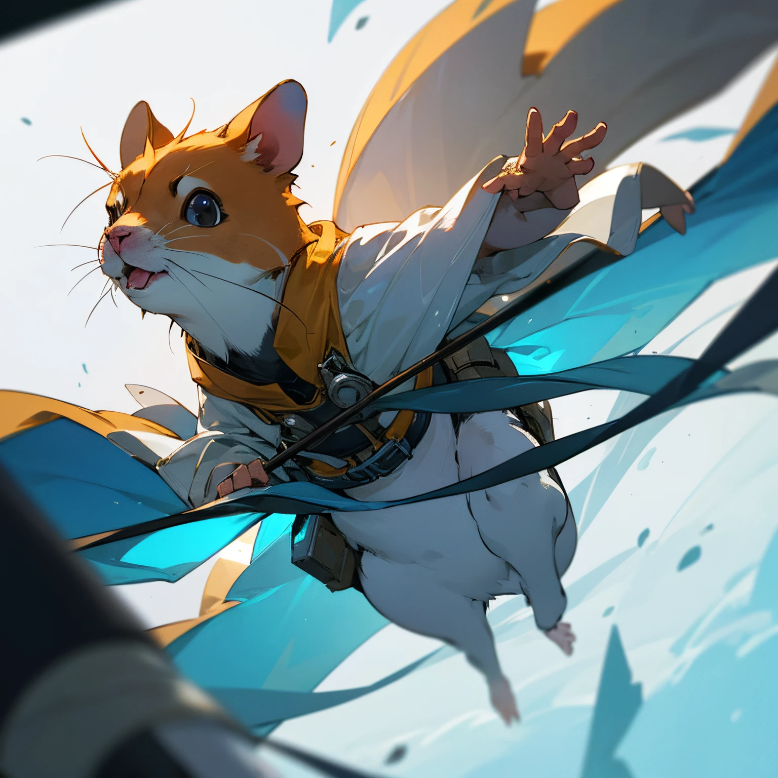 masterpiece, 
best quality, ultra-detailed, high resolution, 
an extremely delicate and beautiful, 
adventure of hamster, Hamster Adventurer, 
dynamic angle, intense angle, cinematic angle, 
professional lighting, cinematic lighting, dynamic lighting,