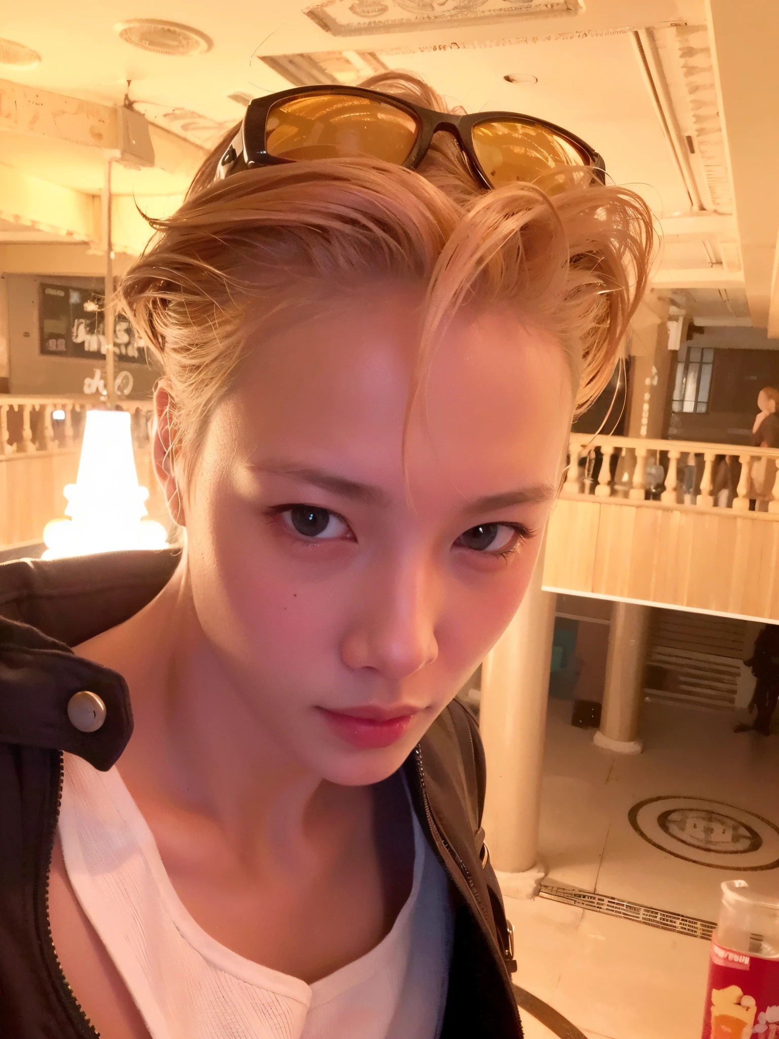 1girl, Tokyo street,night, cityscape,city lights,upper body,close-up,smile,, (8k, RAW photo, best quality, masterpiece:1.2),(realistic, photo-realistic:1.37),