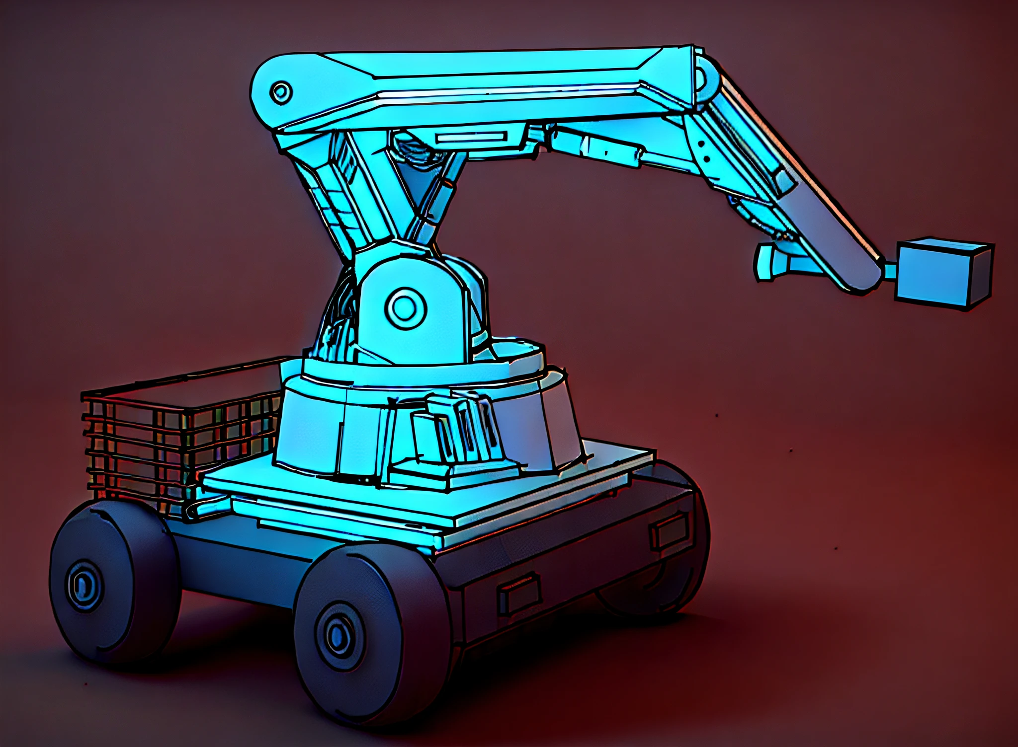 robotic platform, machine arm, conceptual drawing, Robot body arms, prop design, large robot, 3D,c4d,OC Render
