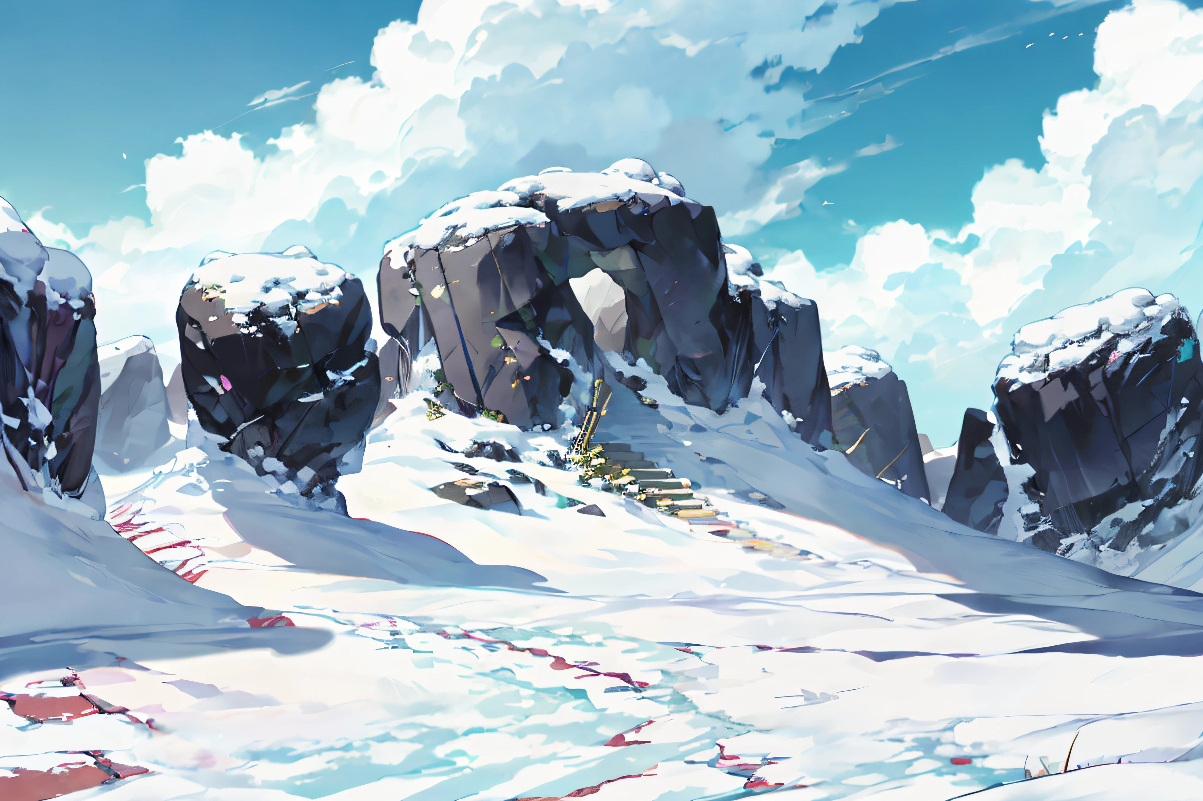 (illustrations : 1.0), photorealistic lighting, HD detail, 夏天, Dolsan, rock formations, normalcy, In broad daylight, There are no eyes, hot weather, Hot summer