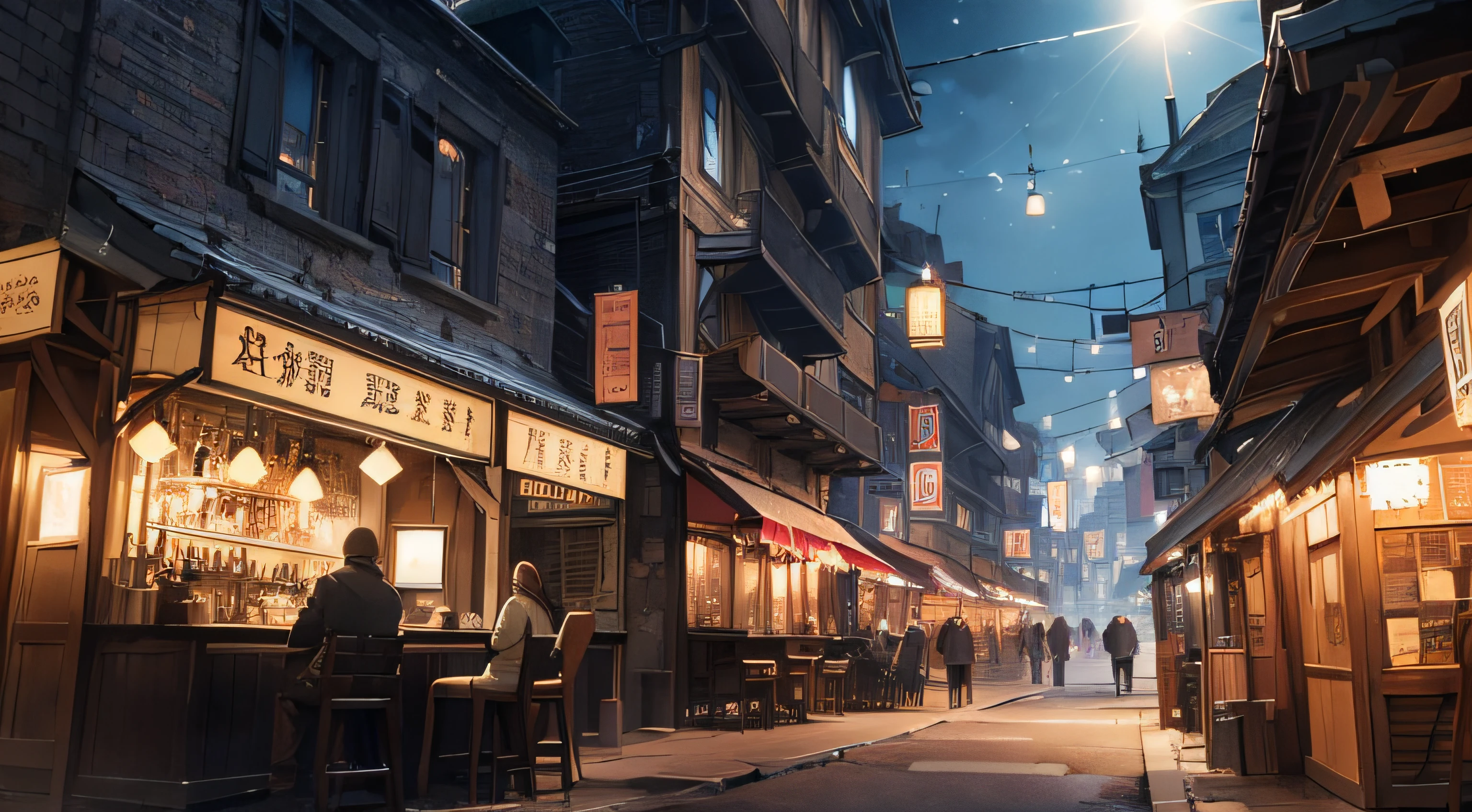 map、parchment、absurderes、ultra res、ultra-detailliert、（bokeh dof:1.8）、More accurate depiction of buildings、Beautiful depiction、（steampunc:1.8）、lensflare、Reflectors、Prism Light、Wind-blowing effect、Anime style、。.。.。.。.。.。.。.3D、Desolation and darkness、Development and decline、miscellaneous、the chaos、steam、brass、gear、Watches、Overhead view、(bar lounge at night:1.1)