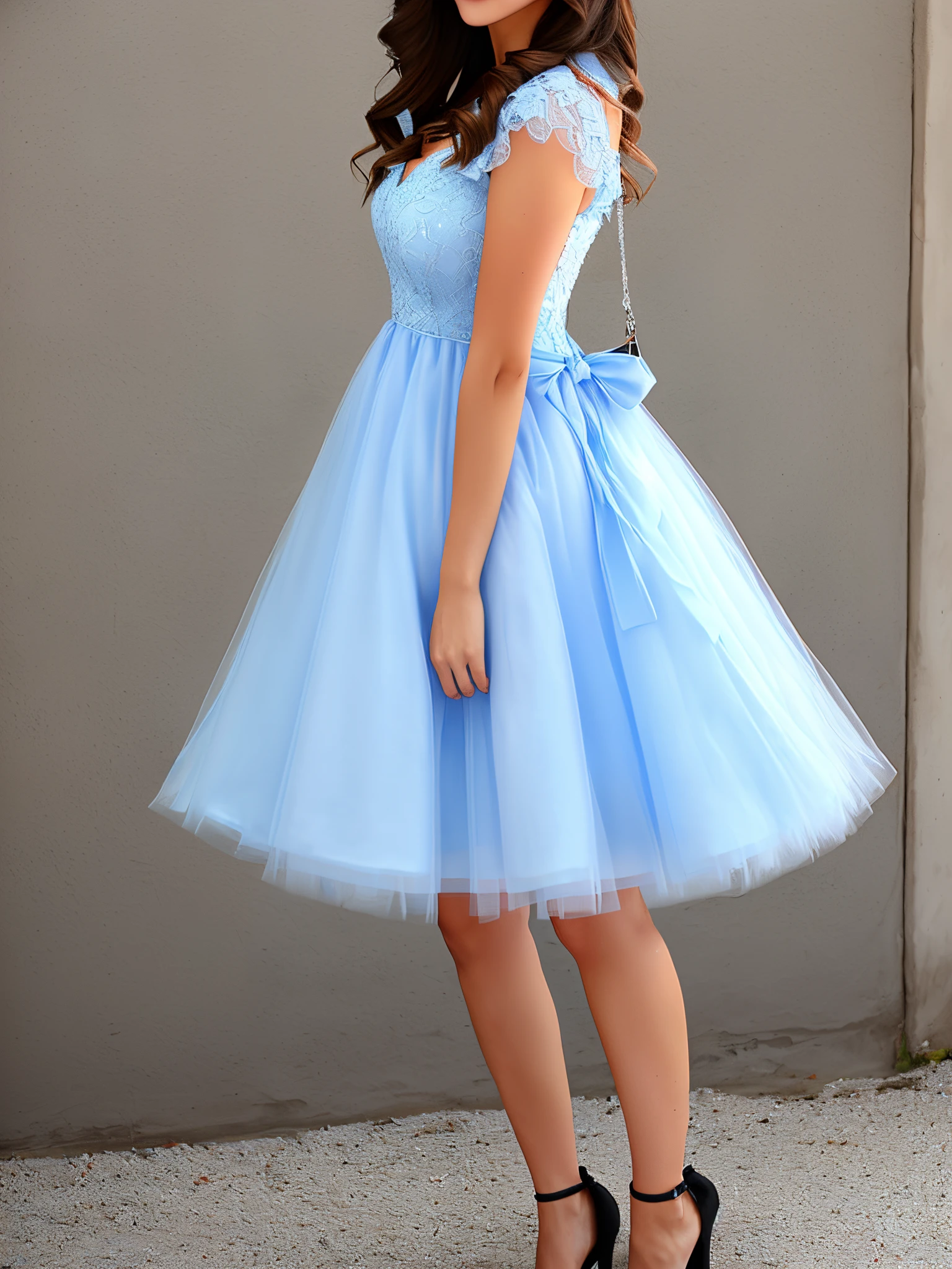 Beautiful fluffy blue dress