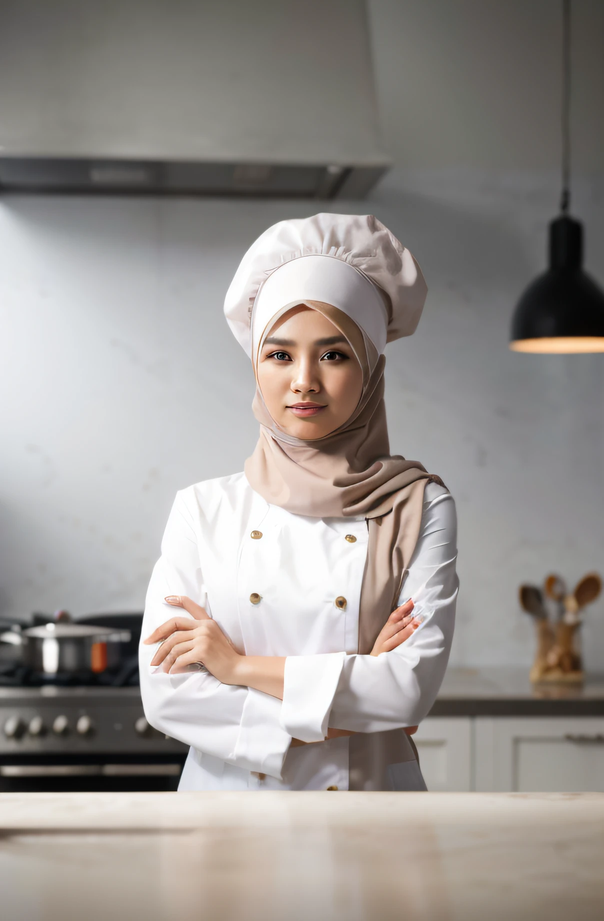 best quality, chef-d'artwork, photoRealistic, Realistic, 1fille, hijab, elegant, beau visage, extremely detailed face, (robe longue colorée:1.2, manches longues), peignoir, gants blancs, ornement de cheveux, tiare, soirée au champ de fleurs, focus sur le personnage, slight smile, debout, dynamic lighting, tir de cow-boy