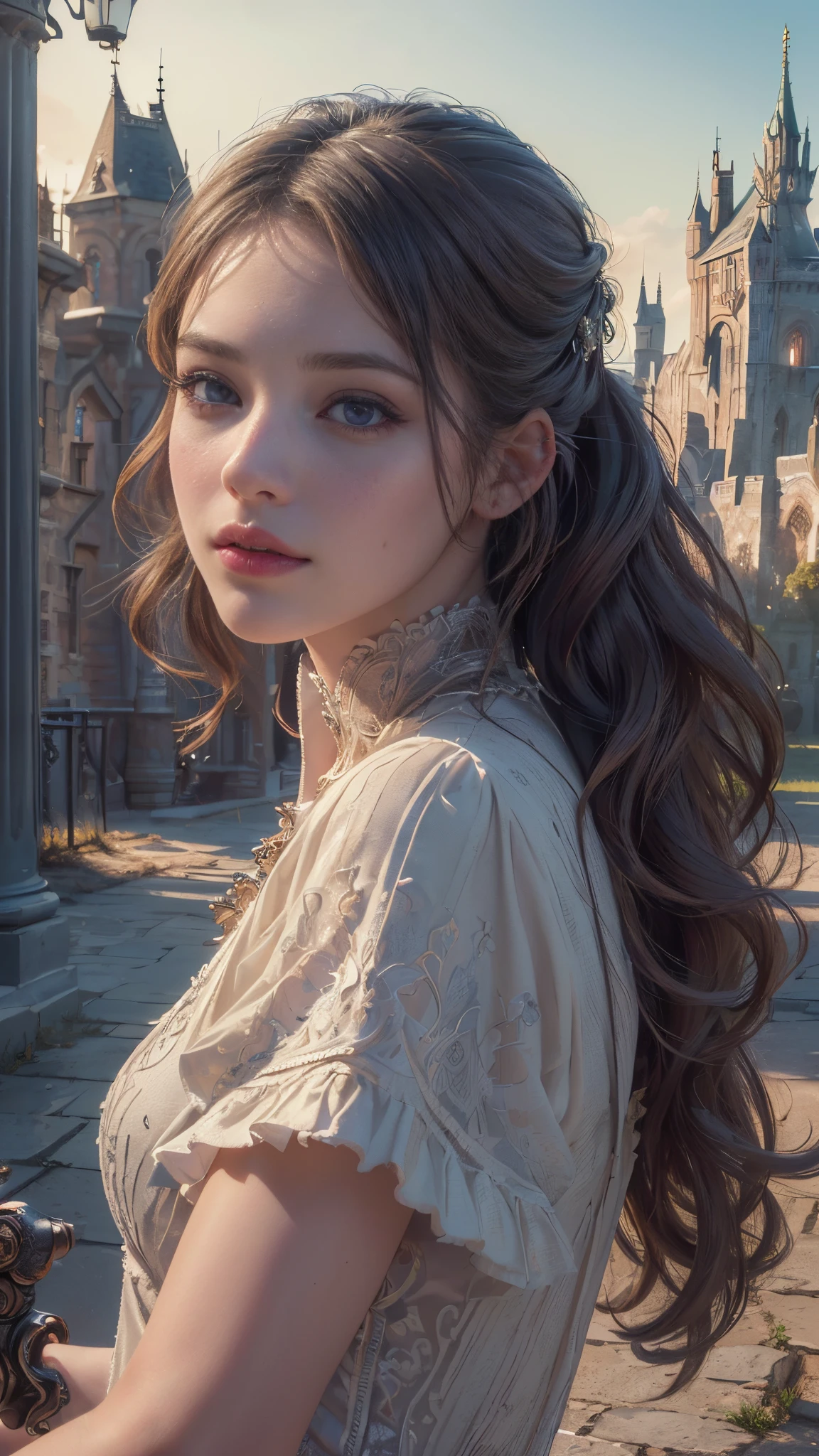 (best quality,4k,8k,highres,masterpiece:1.2), ultra-detailed, (realistic,photorealistic,photo-realistic:1.37), (beautiful detailed eyes, beautiful detailed lips, extremely detailed eyes and face, long eyelashes), studio lighting,physically-based rendering,vivid colors, (Castlepunk:1.5), soldier amor