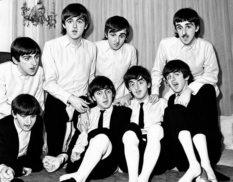 The Beatles having an orgy