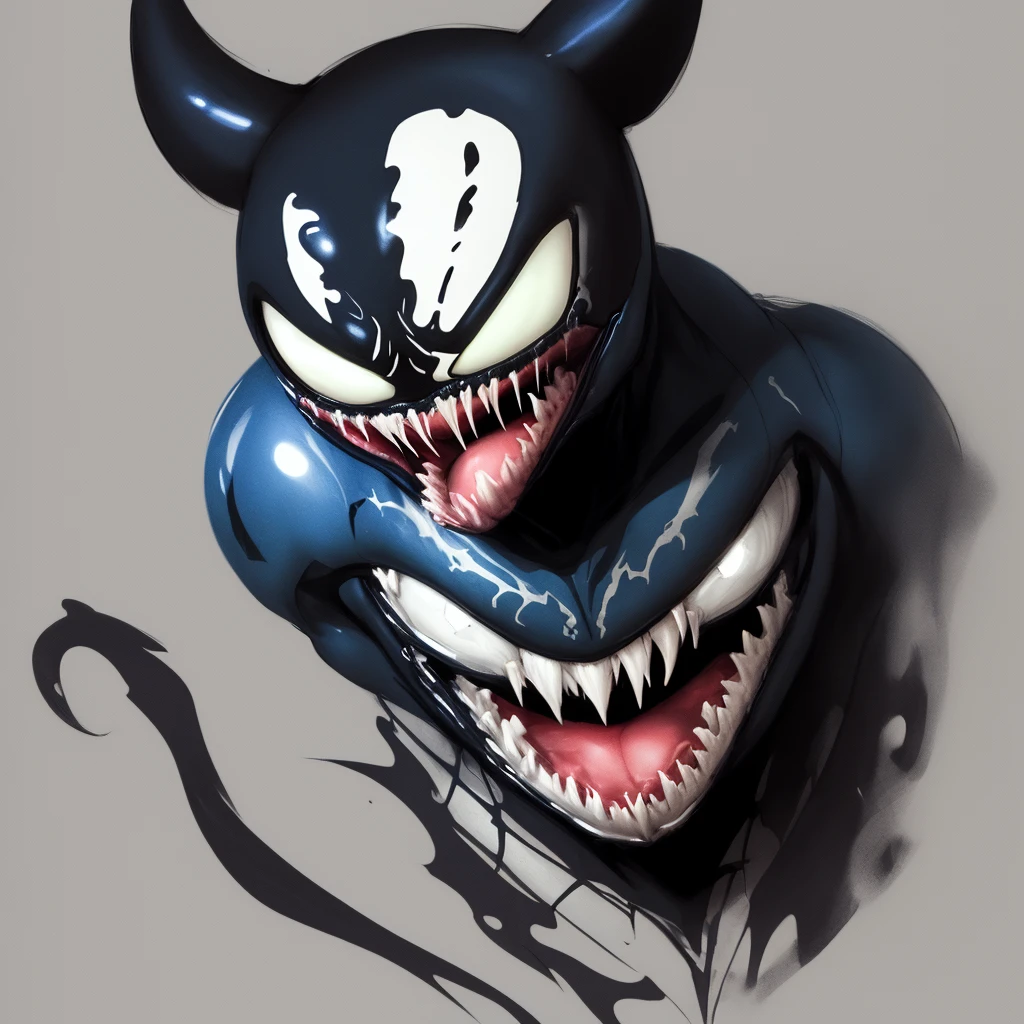 Sketch drawing, Venom, looking at camera