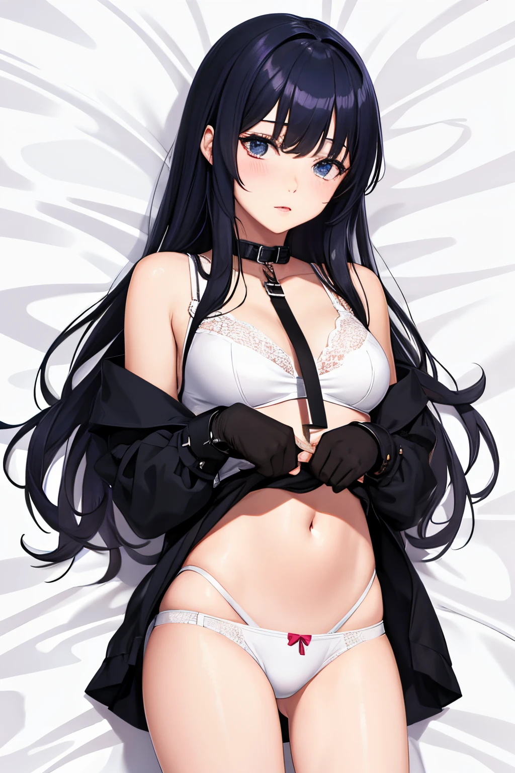 Anime girl in underwear tied bdsm style