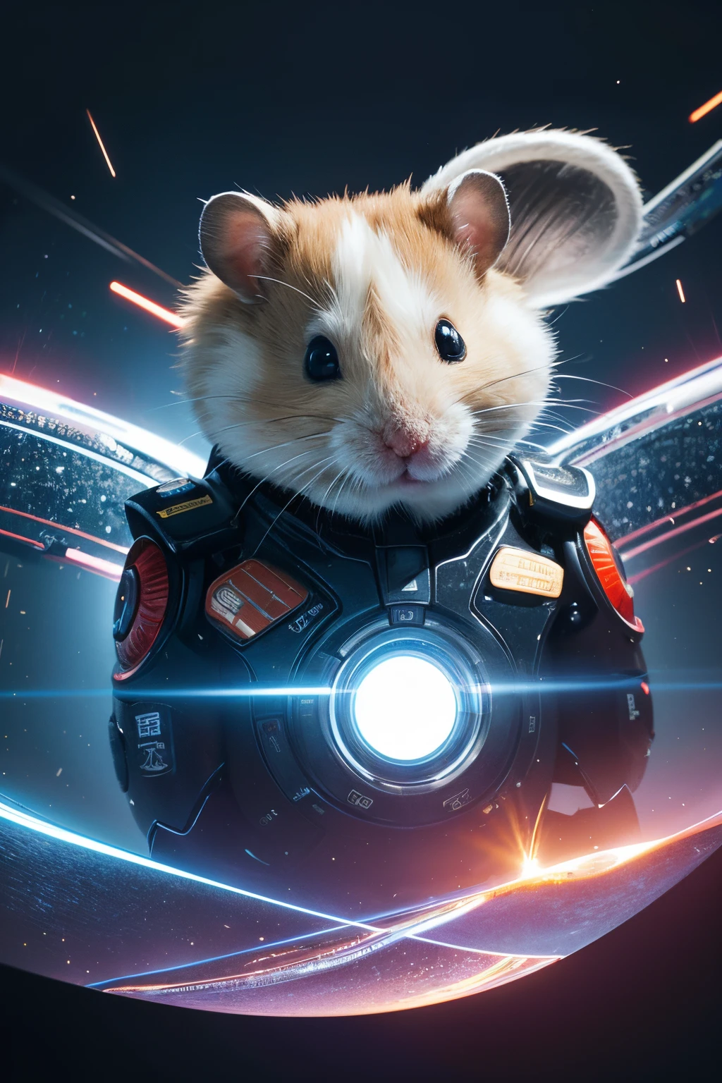 In the distant future，There is a cute hamster。Hamsters are short and stocky，The fur is smooth，Have a pair of smart and curious eyes。Hamsters live in a rapidly developing era of smart data，We face unprecedented challenges every day。

One day，The hamster accidentally broke into a mysterious cave，It&#39;s full of all kinds of high-tech equipment。Hamster near a machine，Suddenly a light flashed，The hamster is transported to a world full of futuristic technology。

In this world，Ethereal artwork meets ancient manuscripts。Mysterious algorithms and delicate calligraphy strokes build a bridge between the past and the future。A huge clock hovers in mid-air，Gears exposed，Shows the complexity of AI decision-making。A floating data ball flashes in the background，Hinting at the ubiquitous nature of big data and its relevance to personal privacy。

In this world，There are a group of hamsters from different fields and backgrounds。Hamster&#39;s facial features are intricately drawn，Highlights hamster&#39;s humanity in an automated world。The hamster also saw himself，The hamster&#39;s eyes shine with determination，The nose smells the novel smell，The beard dances to the rhythm of the future。

The world is filled with displays of artistic talent，Artists create stunning artworks of unparalleled quality。These artworks feature stunning authentic details and vibrant colors。They use ultra high definition resolution，Capture every detail with unprecedented clarity。They also use HDR technology，Illuminate the scene with a dynamic range of brightness，Emphasize the interplay between light and shadow。

Artwork from this world seamlessly blends elements of iconography with futuristic dystopia。Artists injected a touch of science fiction，depicts a bustling city，Filled with massive holographic billboards and robots that navigate appropriately in augmented reality。The entire scene is enveloped in an unforgettably beautiful atmosphere，full of awe and fear。

The color palette in this world is surreal and vibrant。Artists blend cool blues and radiant purples with iridescent textures of neon green。Subtle gold accents brighten up this scene，Symbolizing the indomitable presence of innovation。

In this world，Lights illuminate every corner。A soft, captivating glow illuminates every subject，reveals the trials and tribulations on their faces。

In this uncertain future，The hamster decided to embark on an artistic journey。Hamsters delve into this mysterious world，Go find amazing works of art and smart tech devices。Hamster hopes to pass this journey，A mystery that sums up the hamster&#39;s journey into technology，Evoking a sense of contemplation and wonder。

Hamsters have smooth and tough hair，A pair of smart eyes sparkling with curiosity and determination。His claws are strong and powerful，Can easily manipulate surrounding objects。His tail is short and flexible，Helps him maintain balance in small spaces。

In this world full of future technology，Hamsters show amazing adaptability。He jumps flexibly between various high-tech equipment，Use your own wisdom to operate them skillfully。His nose keenly sniffed the fluctuations in the data stream，Ears capture the conversational sounds of artificial intelligence。

In this world，Ogura also discovered his special ability。His eyes can capture the truth hidden behind the data，Ears can hear the melody of the future。His nose can sense impending danger，The tail can guide him to find a way out of the chaos。

In interacting with various future technologies，The hamster gradually understands the rules of this world。He learned how to use his abilities to communicate with artificial intelligence，How to interpret the meaning behind the data。He also discovered his value in the world of automation，and one’s own responsibility and mission for this world。

In this artistic journey，Hamsters not only learn about future technological developments，I also got to know my own inner world。He understood his courage、Wisdom and responsibility，These are his greatest assets when facing future challenges.。