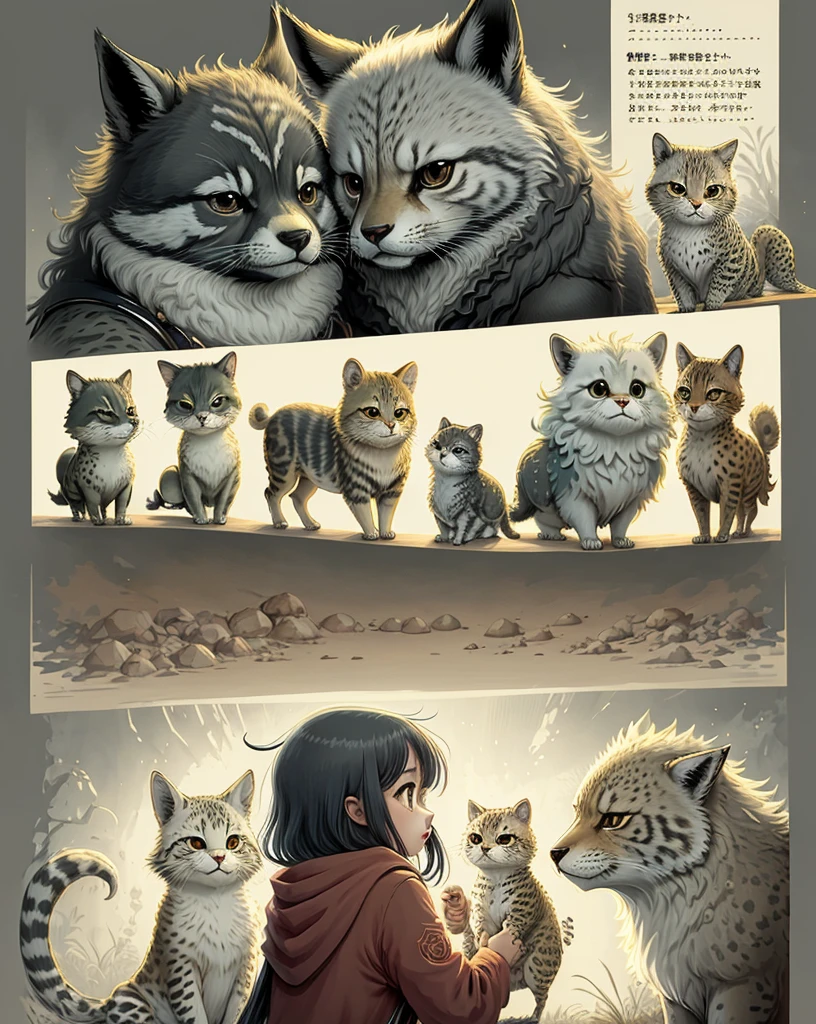 Cute anime style color pages of animals