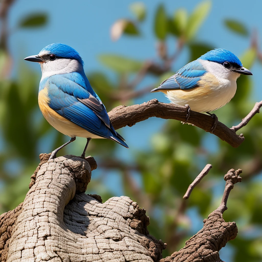 1little bird,Best quality, 8k,blue sky