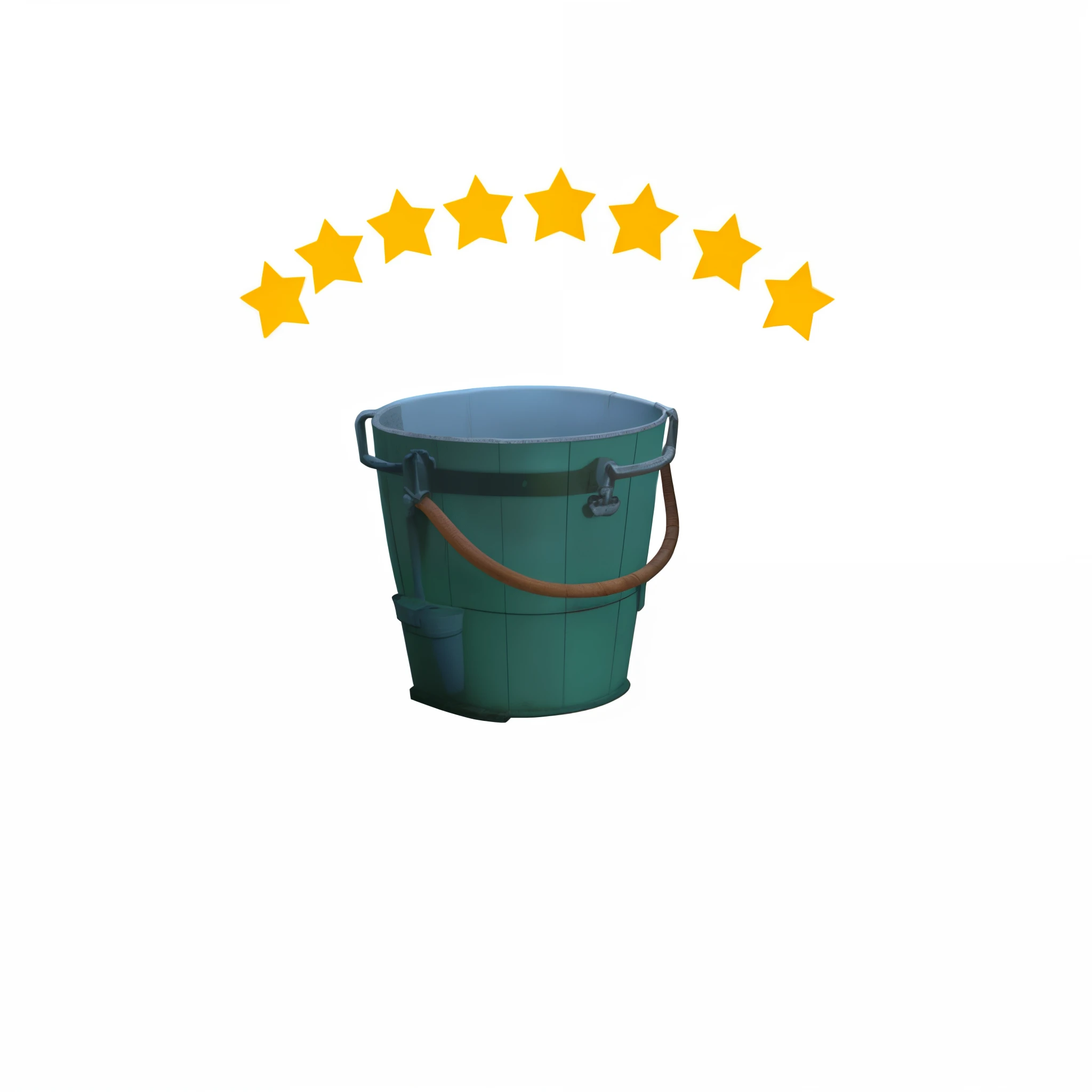 a close up of a bucket with five stars on it, rating: general, rating:g, finely detailed feature, high quality topical render, incredible quality, fine workmanship, amazing quality, award, smol, great quality, completely new, poor quality, professionally post-processed, top - rated, professionally post - processed, top-rated, the best, top rated