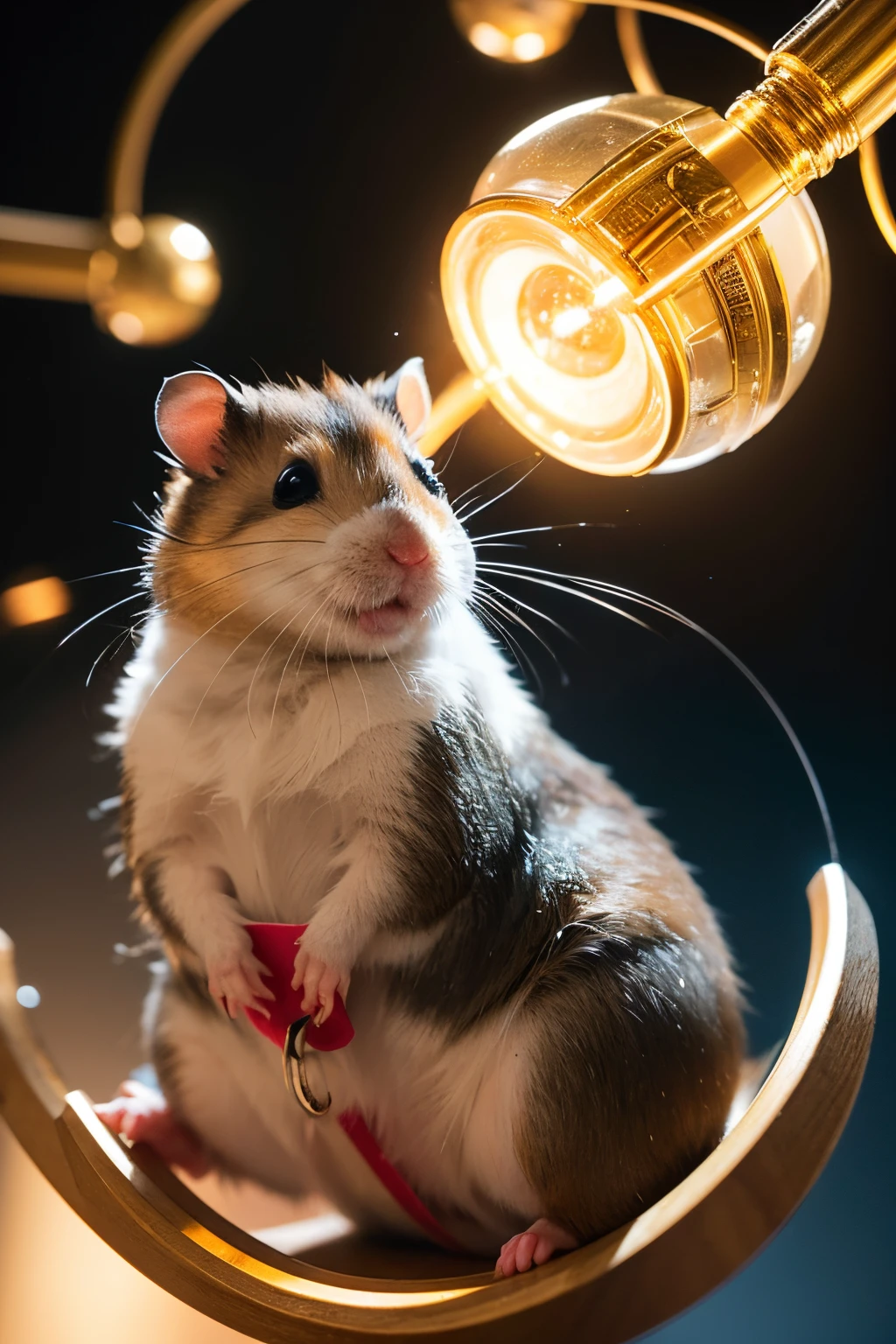 In the distant future，There is a cute hamster。Hamsters are short and stocky，The fur is smooth，Have a pair of smart and curious eyes。Hamsters live in a rapidly developing era of smart data，We face unprecedented challenges every day。 One day，The hamster accidentally broke into a mysterious cave，It&#39;s full of all kinds of high-tech equipment。Hamster near a machine，Suddenly a light flashed，The hamster is transported to a world full of futuristic technology。 In this world，Ethereal artwork meets ancient manuscripts。Mysterious algorithms and delicate calligraphy strokes build a bridge between the past and the future。A huge clock hovers in mid-air，Gears exposed，Shows the complexity of AI decision-making。A floating data ball flashes in the background，Hinting at the ubiquitous nature of big data and its relevance to personal privacy。 In this world，There are a group of hamsters from different fields and backgrounds。Hamster&#39;s facial features are intricately drawn，Highlights hamster&#39;s humanity in an automated world。The hamster also saw himself，The hamster&#39;s eyes shine with determination，The nose smells the novel smell，The beard dances to the rhythm of the future。