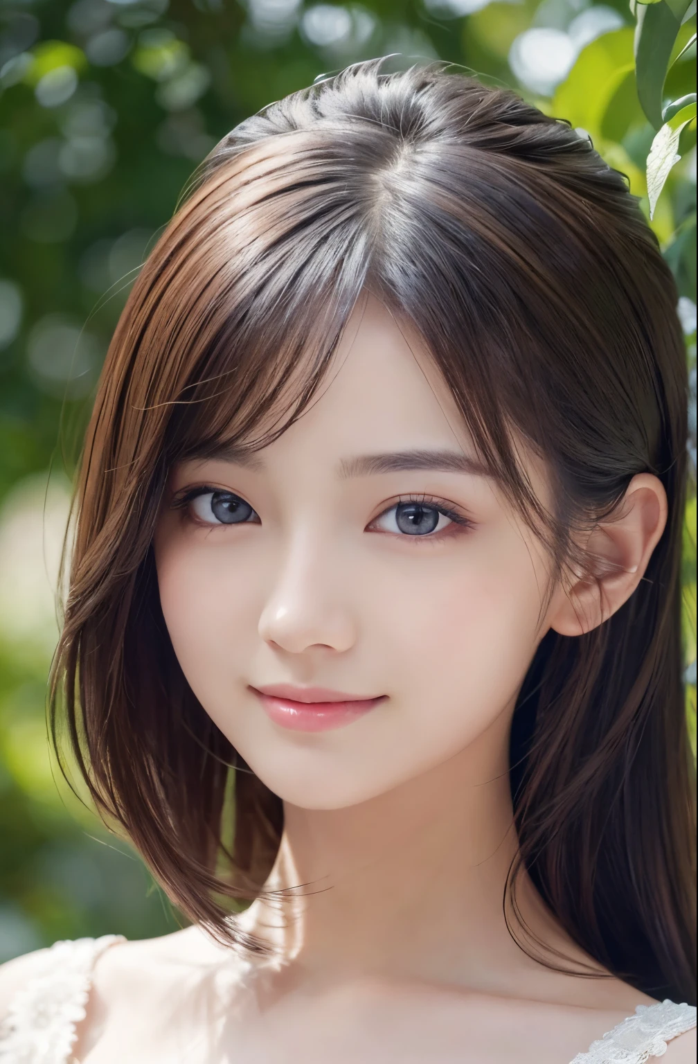 masterpiece、1 beautiful girl、18year old、A detailed eye、Puffy eyes、top-quality, 超A high resolution, (Realisticity: 1.4), cinematlic lighting、japanes、Asian Beauty、Super beauty、Beautiful skin、A slender、The body is facing forward、(A hyper-realistic)、(hight resolution)、(8K)、(ighly detailed)、(Best Illustration)、(beautifully detailed eyes)、(ultra-detailliert)、 (ssmile)、A detailed face、Bright lighting、profetional lighting、looking at viewert、Facing straight ahead、
