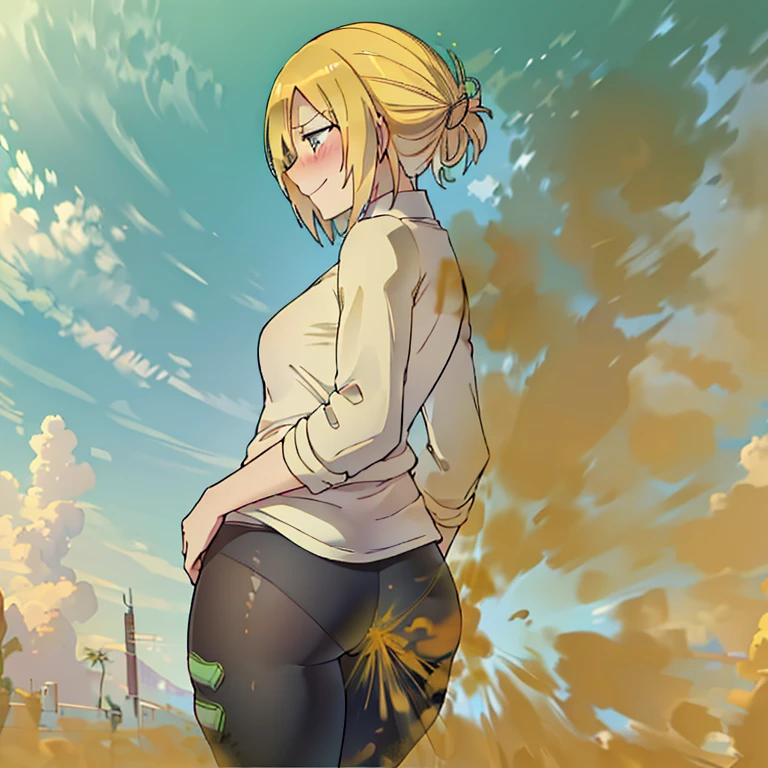 ((annie leonhart)),((velocity)),green smoke,Attacked by farts, (((Women stand)),()),velocity,(green smoke is rising),i'i'i'i'i'i' training field)),((wear shirt and legging)),((A girl smells a fart and smiled faintly)),(()),((fart while talking)),(farting on training field),((blushing)),(masterpiece:1.2、top-quality)、(the Extremely Detailed CG Unity 8K Wallpapers、ultra-detailliert、Best Shadows)、(细致背景)、(The best lighting、extremely delicate and beautiful)、depth of fields、1girl in、独奏 ,looking arround her,Ephemeral,,(),()),((((Girl is embarassed when she smells the bad smell of farts)))),((((profile facing diagonally)))),((i'I closed my mouth with hand feel embarassed...)),(()),((embarassing look)),((massive fart)),((fart text))
