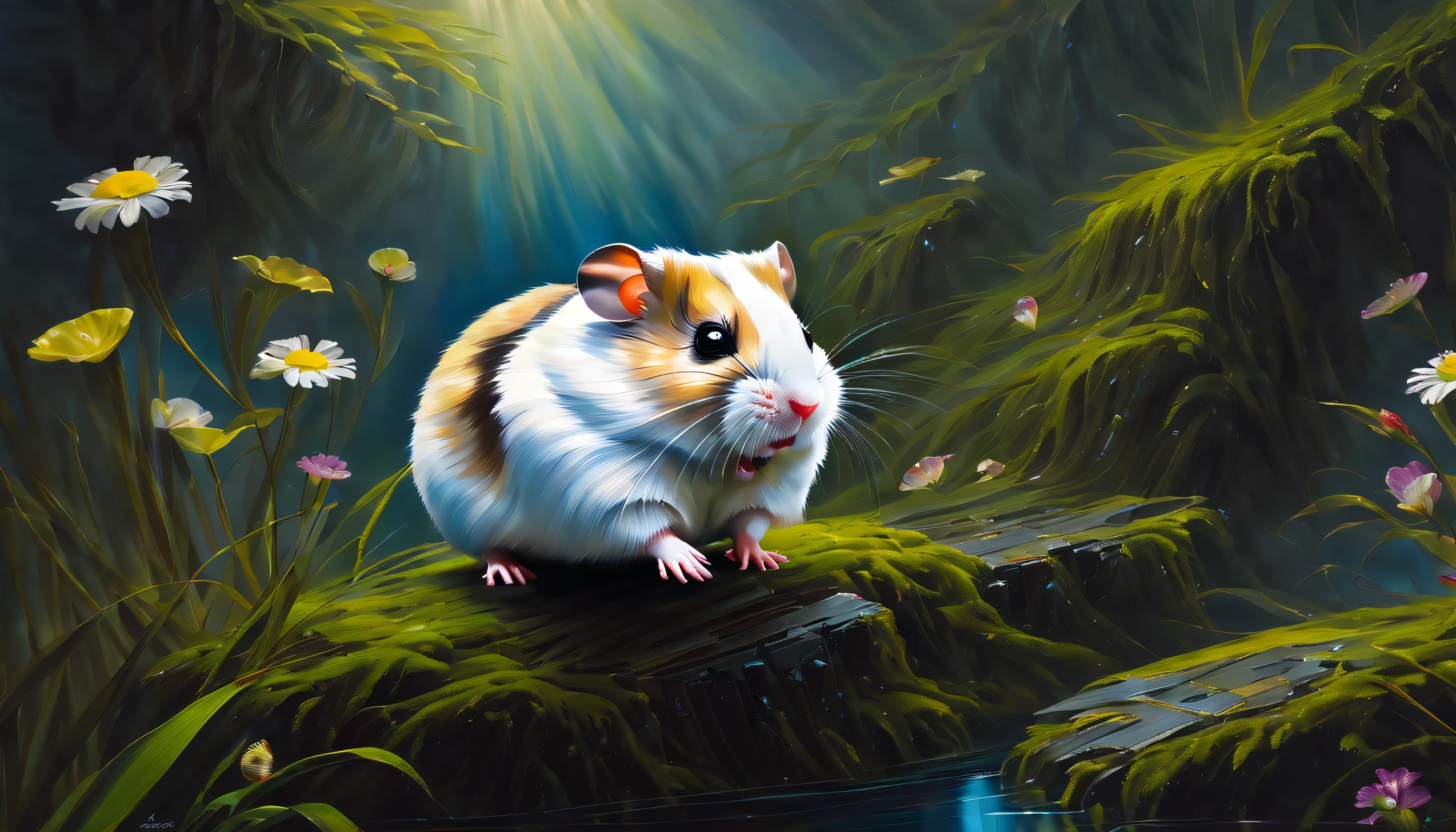 Experience the enchanting world of hamster adventures through finely crafted oil paintings, Each has its own style variations. Realism and a unique touch, Pictures bring stories to life, Immerse yourself in the complex and delicate adventures of a hamster, A beautiful oil painting, Amazing attention to detail and realistic brush strokes, Introducing hamsters through a variety of bold, visually illustrative paintings。, Brought to life through a variety of diverse oil paintings that visually illustrate dark fantasy, Each painting captures the essence of the journey, Illustrated in a series of amazing and diverse oil paintings, Showcasing the complexity and beauty of travel, Unique style of each painting, Dark Fantasy, eternal fantasy, fairy tail, Steampunk, Cybertechno,