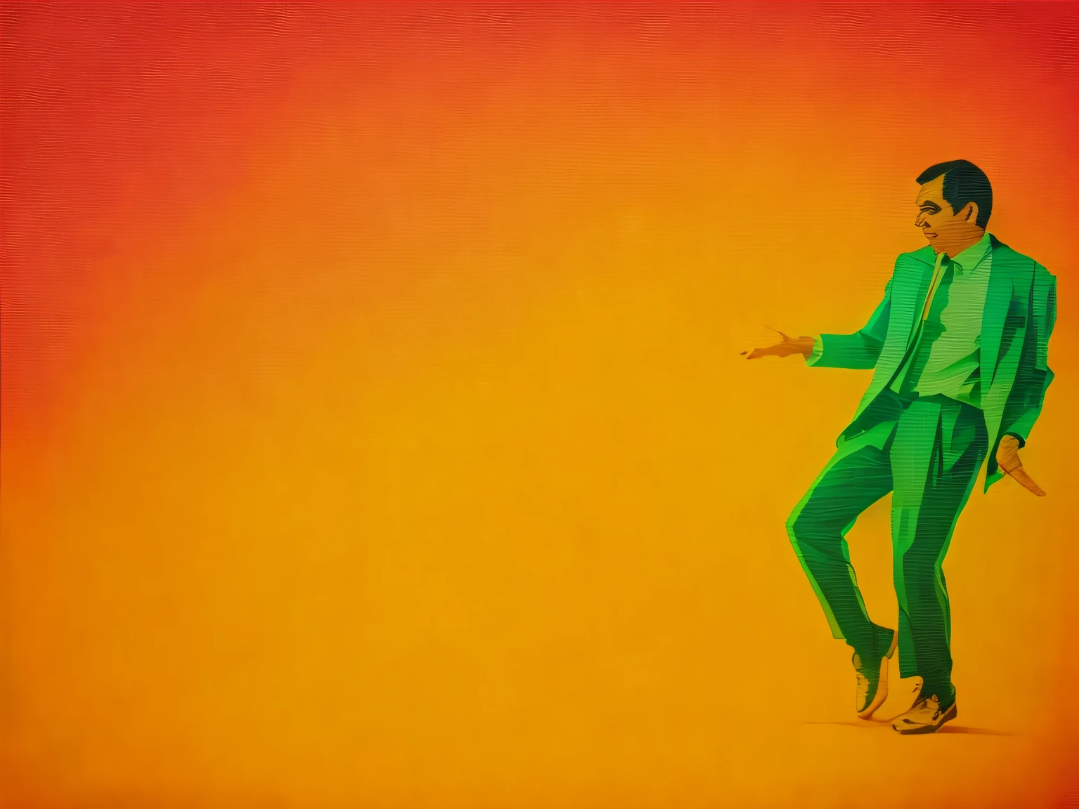 mr bean is dancing, apply prisma effect, paper art filter
