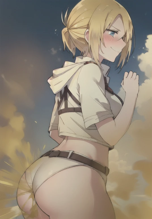((annie leonhart)),((velocity)),Yellow smoke,Attacked by farts, (((Women stand)),velocity,(Yellow smoke is rising),i&#39;i&#39;i&#39;i&#39;i&#39;i&#39; training field)),((One Woman)),((A girl smells a fart and smiled frowned)),((fart while training)),((blushing)),(​masterpiece:1.2、top-quality)、(the Extremely Detailed CG Unity 8K Wallpapers、ultra-detailliert、Best Shadows)、(细致背景)、(The best lighting、extremely delicate and beautiful)、depth of fields、1girl in、独奏 ,looking arround her,Women wear  scout outfit,Ephemeral,,(blonde),(scout regiment outfit)),((((Girl is embarassed when she smells the bad smell of farts)))),outfit like a scout regiment,((((profile facing diagonally)))),((i&#39;I closed my mouth with hand feel embarassed...)),(()),((embarassing look)),((massive fart)),((fart text))