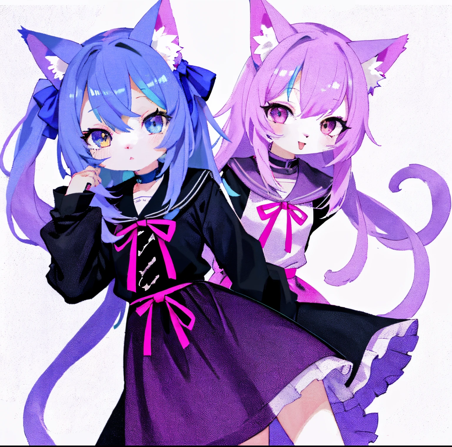 Chica anime con cabello azul y vestido negro con orejas de gato., Chica anime con orejas de gato, linda catgirl de anime, Anime Catgirl, Anime Moe Artstyle, Muy hermosa chica gato anime, Hermosa catgirl de anime, gato anime, (Chica anime), Estilo anime 4K, Arte de anime digital!!, Anime style. 8k, Chica con orejas de gato, anime artstyle