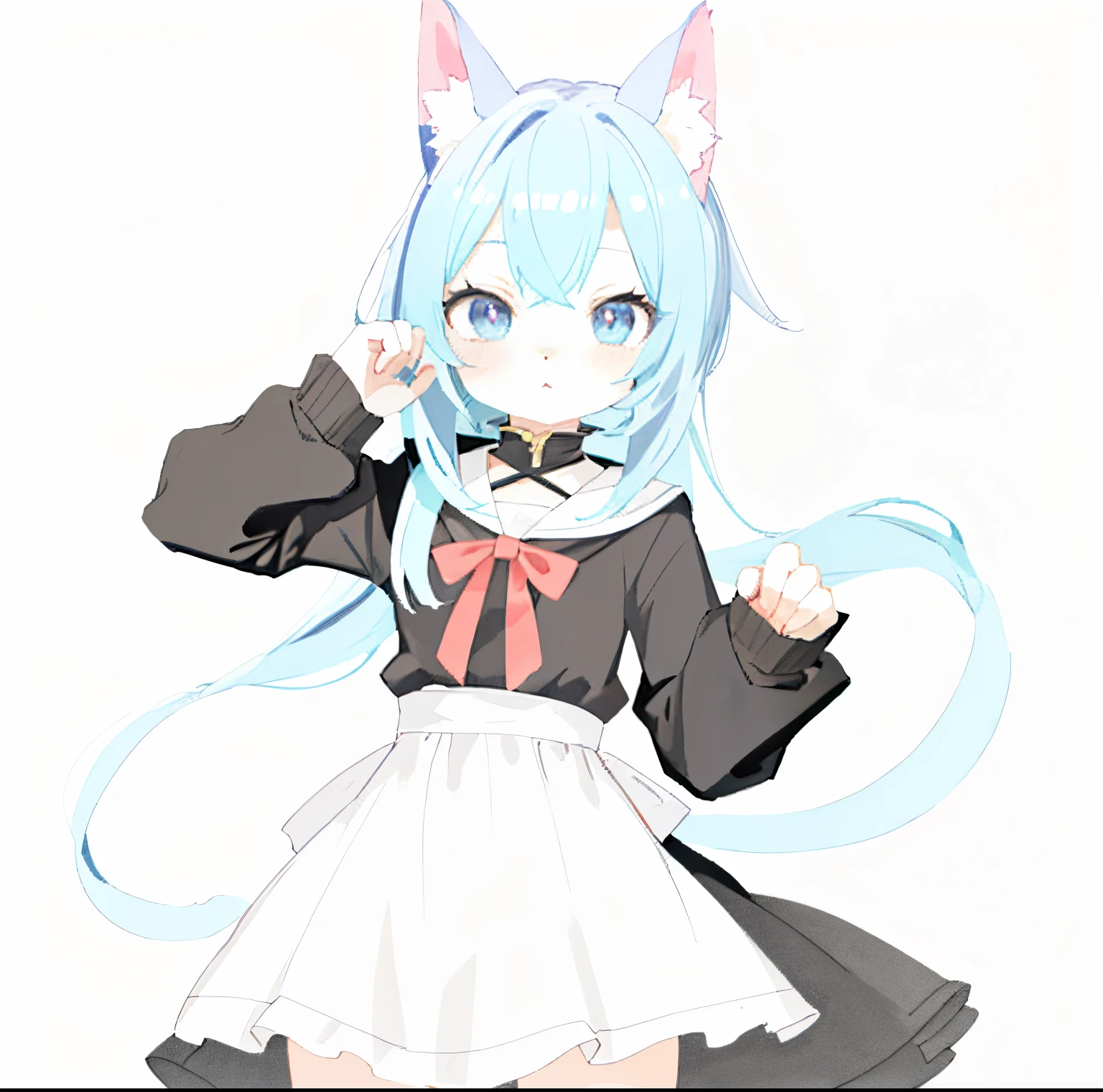 Chica anime con cabello azul y vestido negro con orejas de gato., Chica anime con orejas de gato, linda catgirl de anime, Anime Catgirl, Anime Moe Artstyle, Muy hermosa chica gato anime, Hermosa catgirl de anime, gato anime, (Chica anime), Estilo anime 4K, Arte de anime digital!!, Anime style. 8k, Chica con orejas de gato, anime artstyle