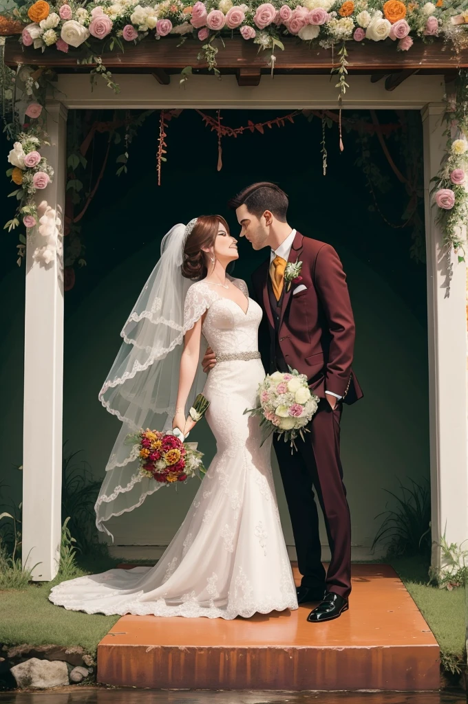 they are standing in front of a doorway with a curtain, in front of white back drop, lovely couple, happy couple, kissing together cutely, tyler edlin and natasha tan, backdrop, background is heavenly, smooth in _ the background, by Robbie Trevino, taken in 2 0 2 0, bride and groom, with her long, couple kissing, nigth