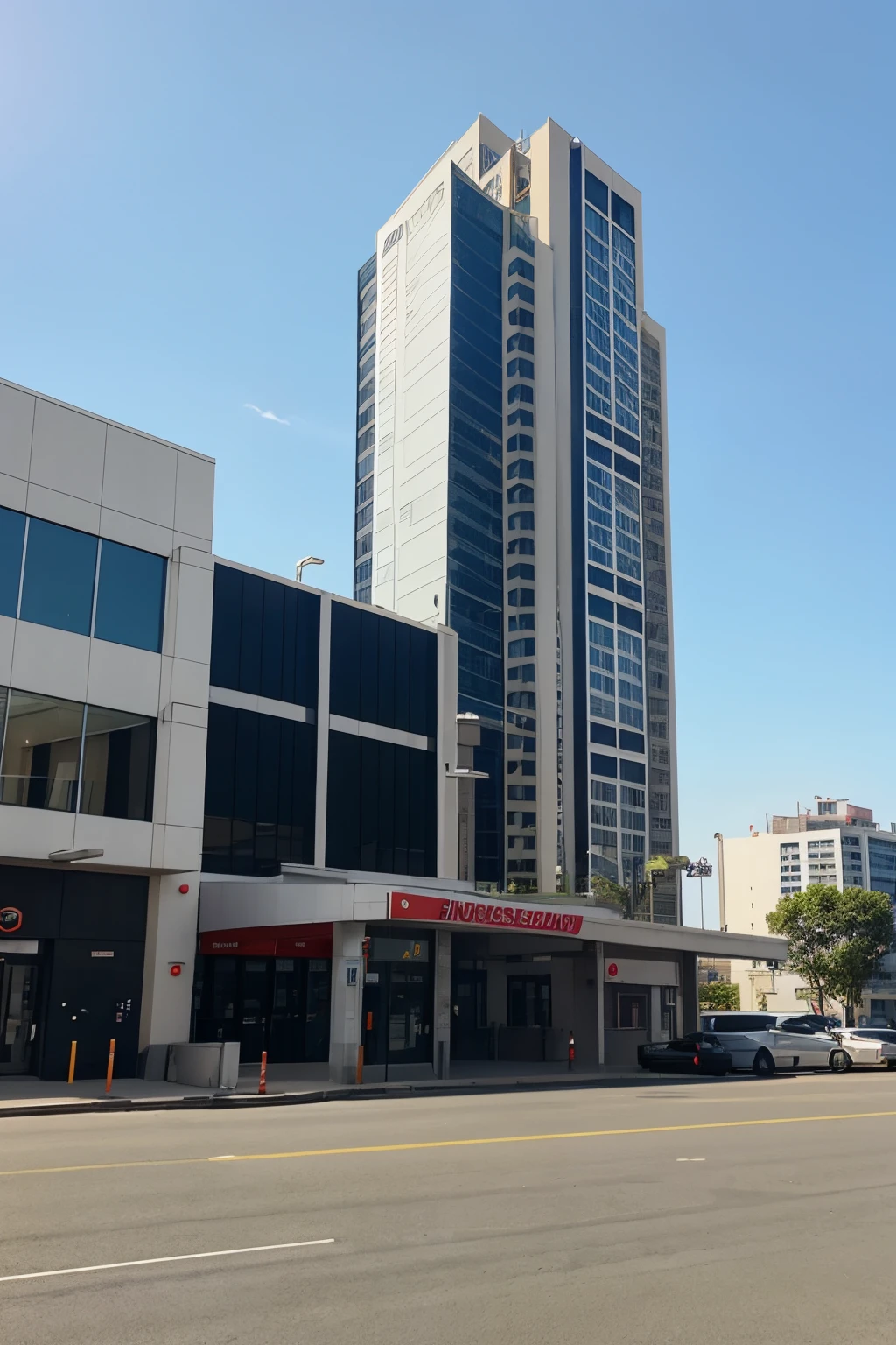 Exactly 20 storey commercial building, first 4 floors for parking
