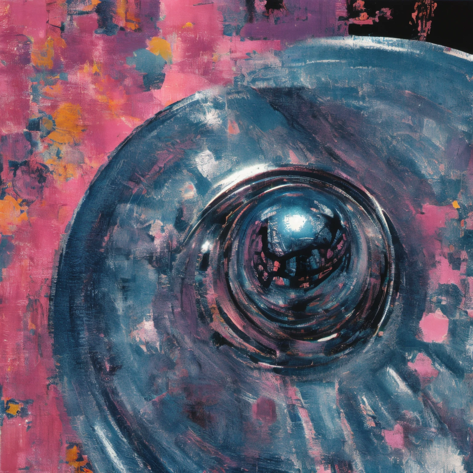 album art, metalic, aluminum emboss ten pointed star, sun and moon, metallic cosmos, blue, silvers, soft pink, neon colors, hyper pop, colorful, trippy, melty, psychedelic, y2k, symmetry, no text, foo dog