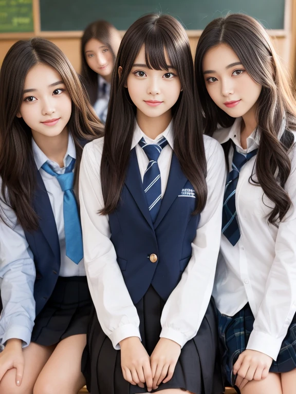 Ultra realistic, natural face and body structure, she is with her friends in her college, all of them sitting at class bench, she and her friends wearing college uniform with tie, blazer and skirtUltra realistic, natural face and body structure, she is with her friends in her college, all of them sitting at class bench, she and her friends wearing college uniform with tie, blazer and skirt, in the classroom
BREAK
ennui, idol face, kawaii, erotic_look, baby face, detailed eyes, facial lighting, (chiseled face), pure skin, shiny skin, Adorable